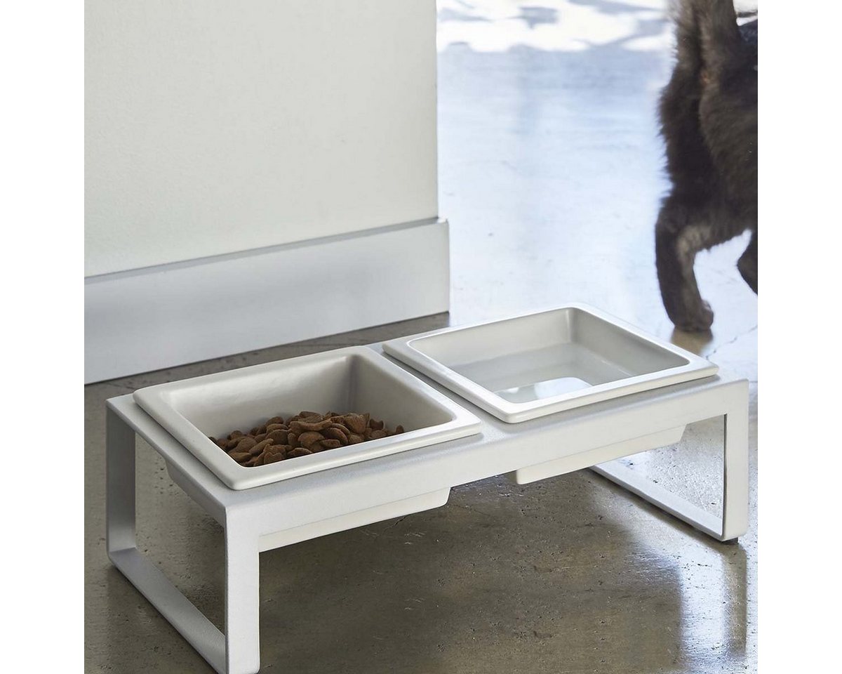 Yamazaki Futternapf Tower Doppelnapf 2 Schalen für Hunde Katzen Metallgestell, Keramik, Fressnapf, Napf, Katzennapf, Hundenapf, Futterstation