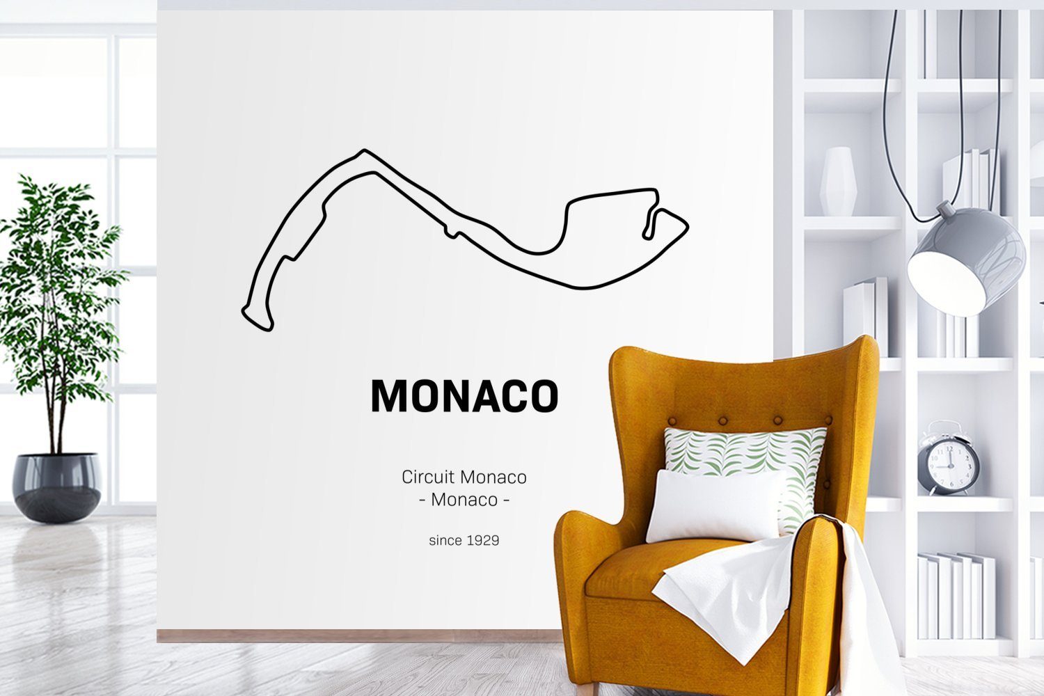 MuchoWow Fototapete St), oder Rennstrecke, bedruckt, (5 - Schlafzimmer, Tapete Monaco Vinyl F1 Matt, - für Wandtapete Wohnzimmer