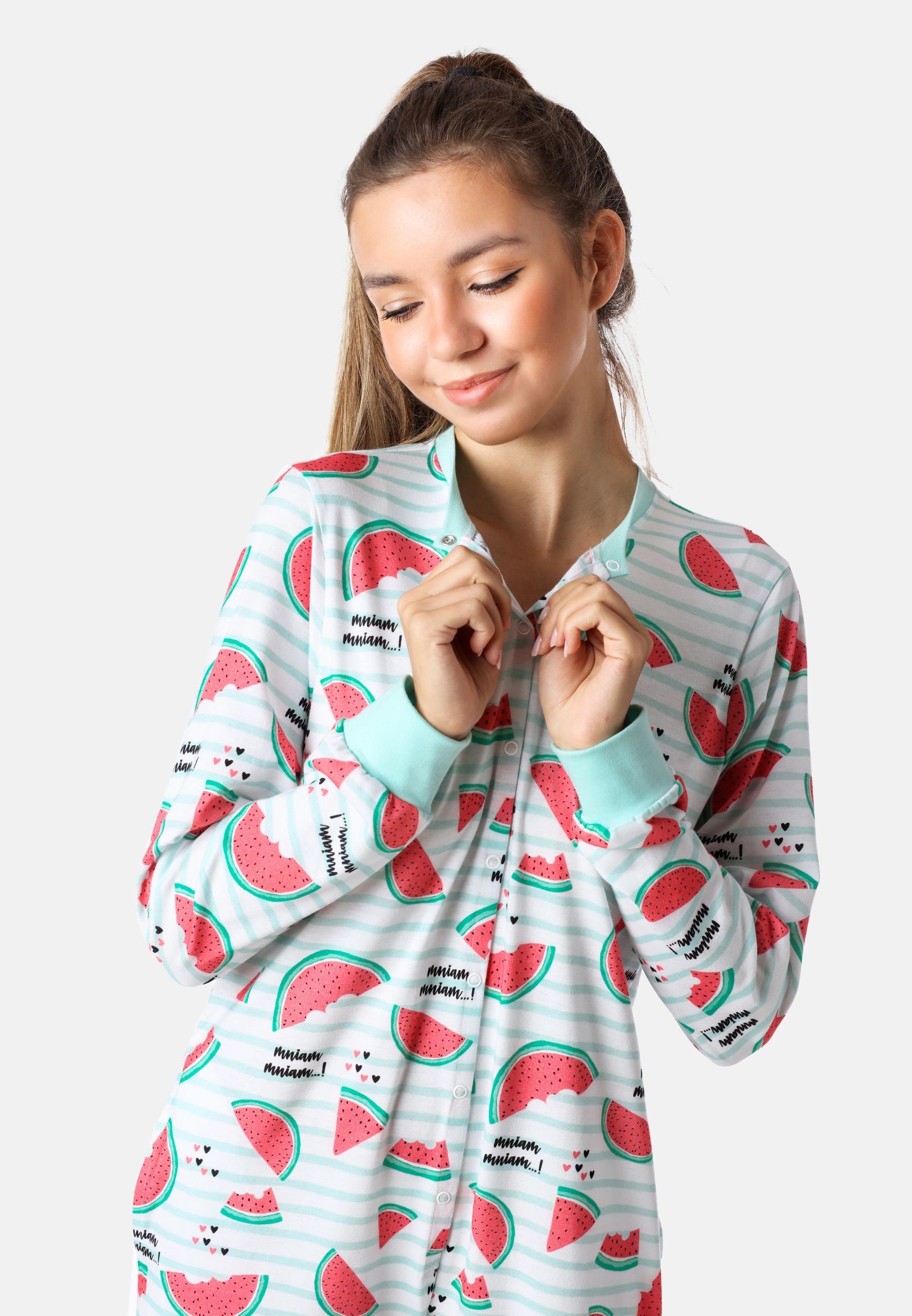 MS10-335 Style Mädchen Minze/Wassermelone Schlafanzug Schlafanzug Jugend Merry Schlafoverall