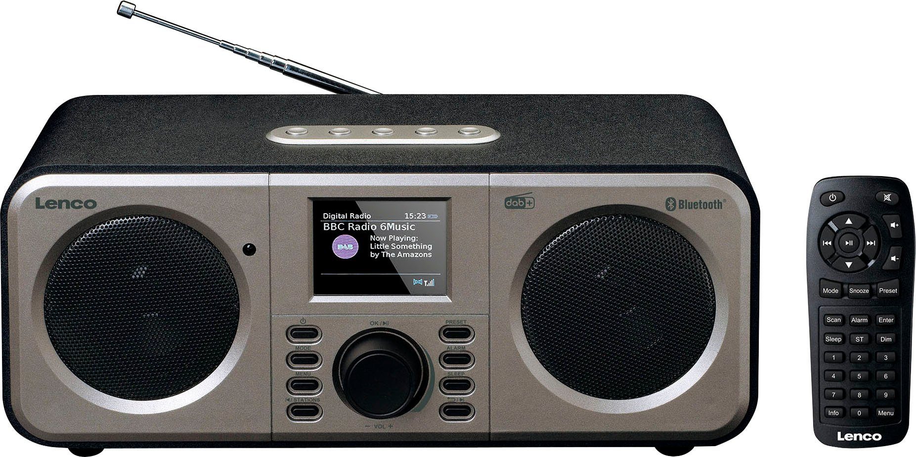 Lenco DAR-030 Digitalradio (DAB) (Digitalradio (DAB), FM-Tuner), Jeweils 10  Stationsspeicher für FM / DAB+