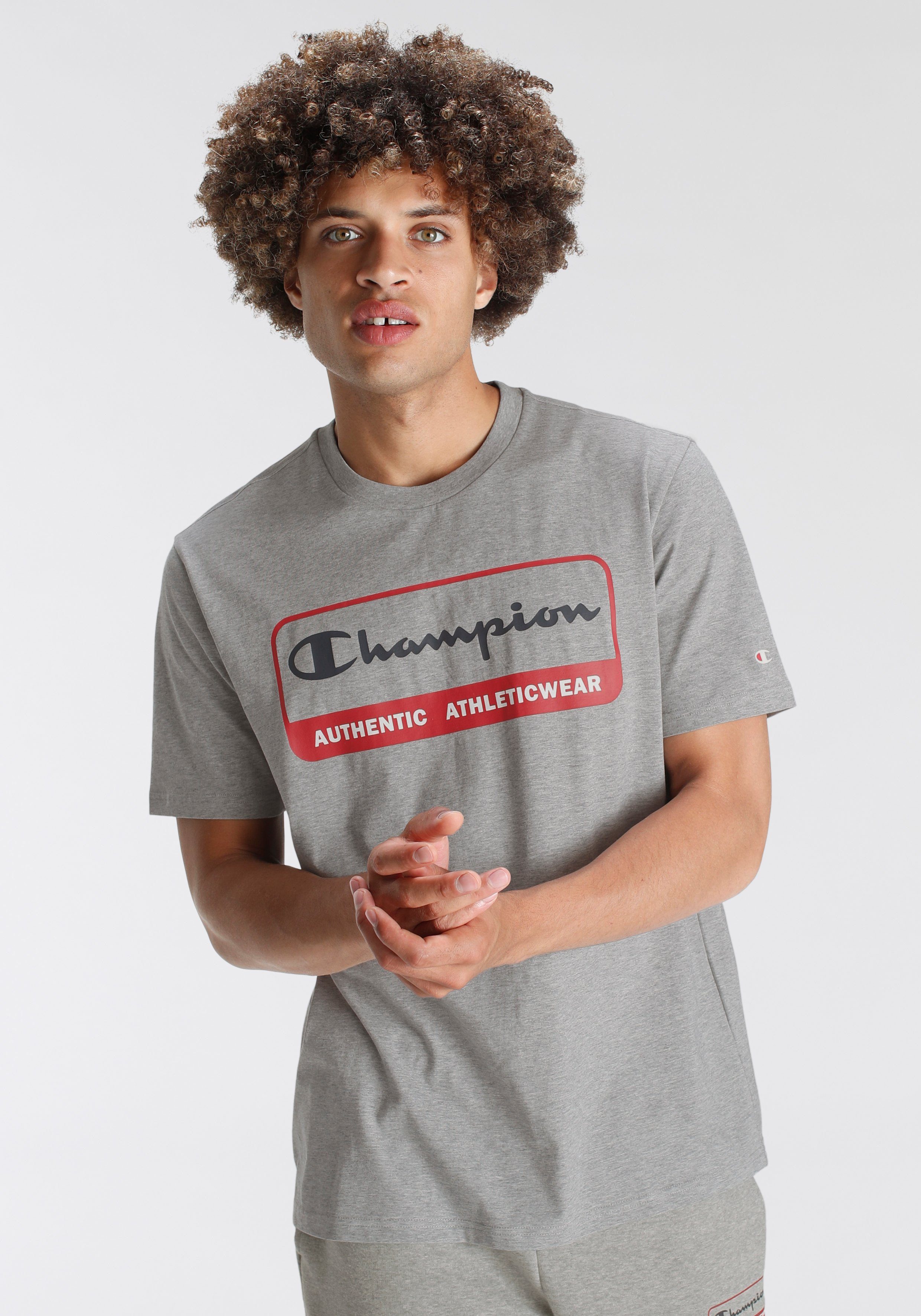 Graphic T-Shirt grau Crewneck T-Shirt Shop Champion