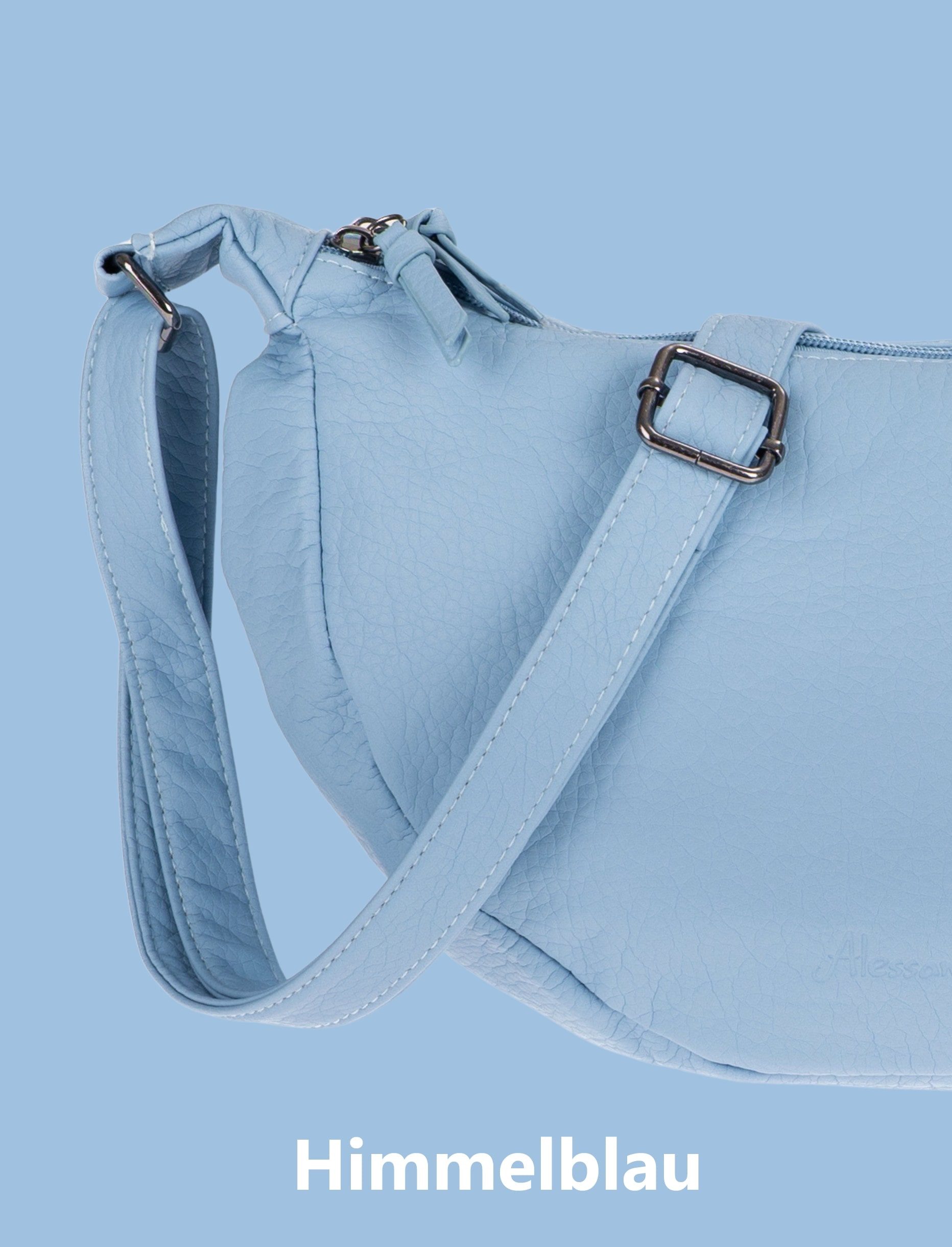 Alessandro Salvatore Handtasche Damen Schultertasche Halbmond Form Umhängetasche – Bild 2 von 5