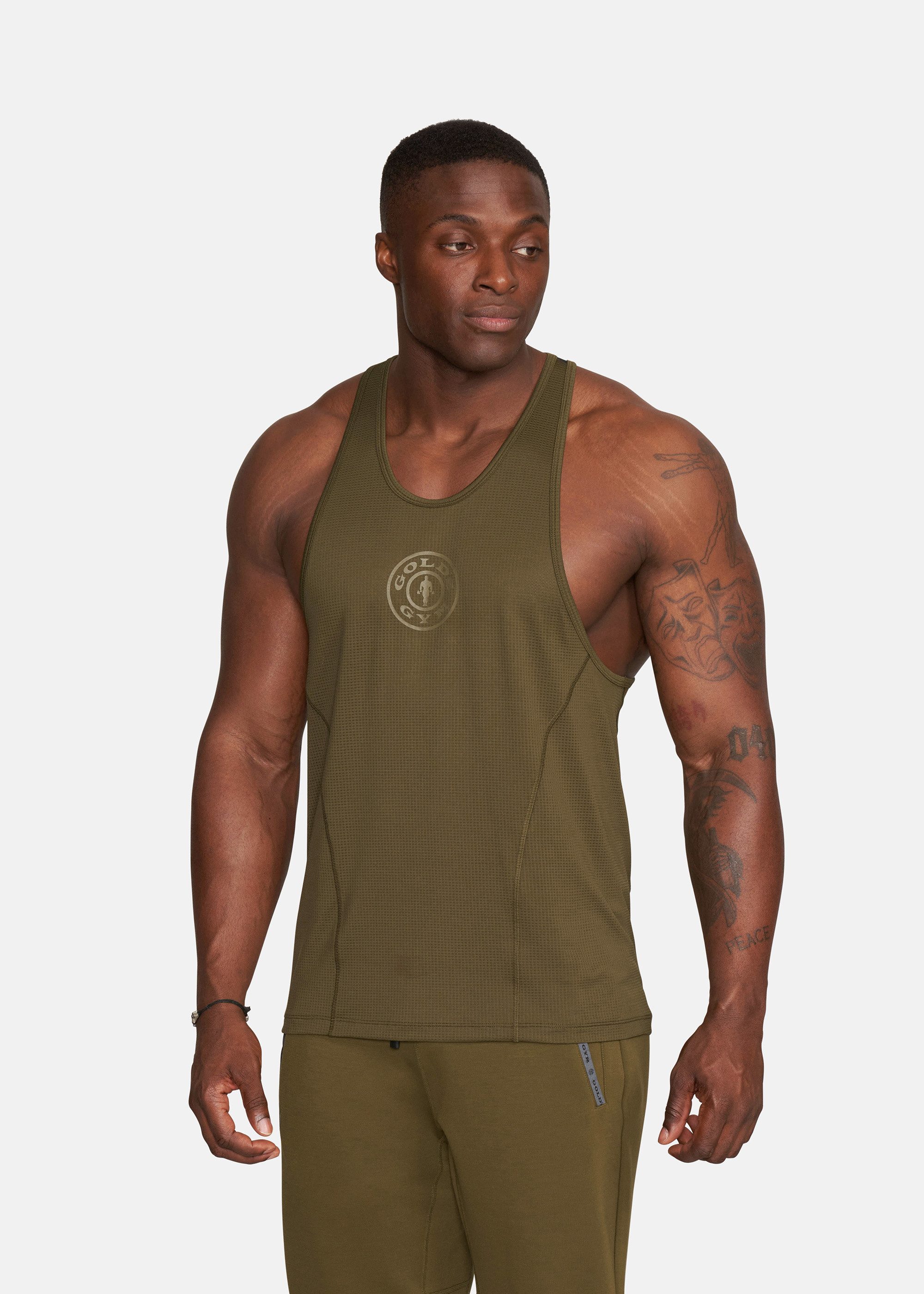 GOLD'S GYM APPAREL Tanktop WILT atmungsaktiv, schnelltrocknend, tief ausgeschnittenes Armloch