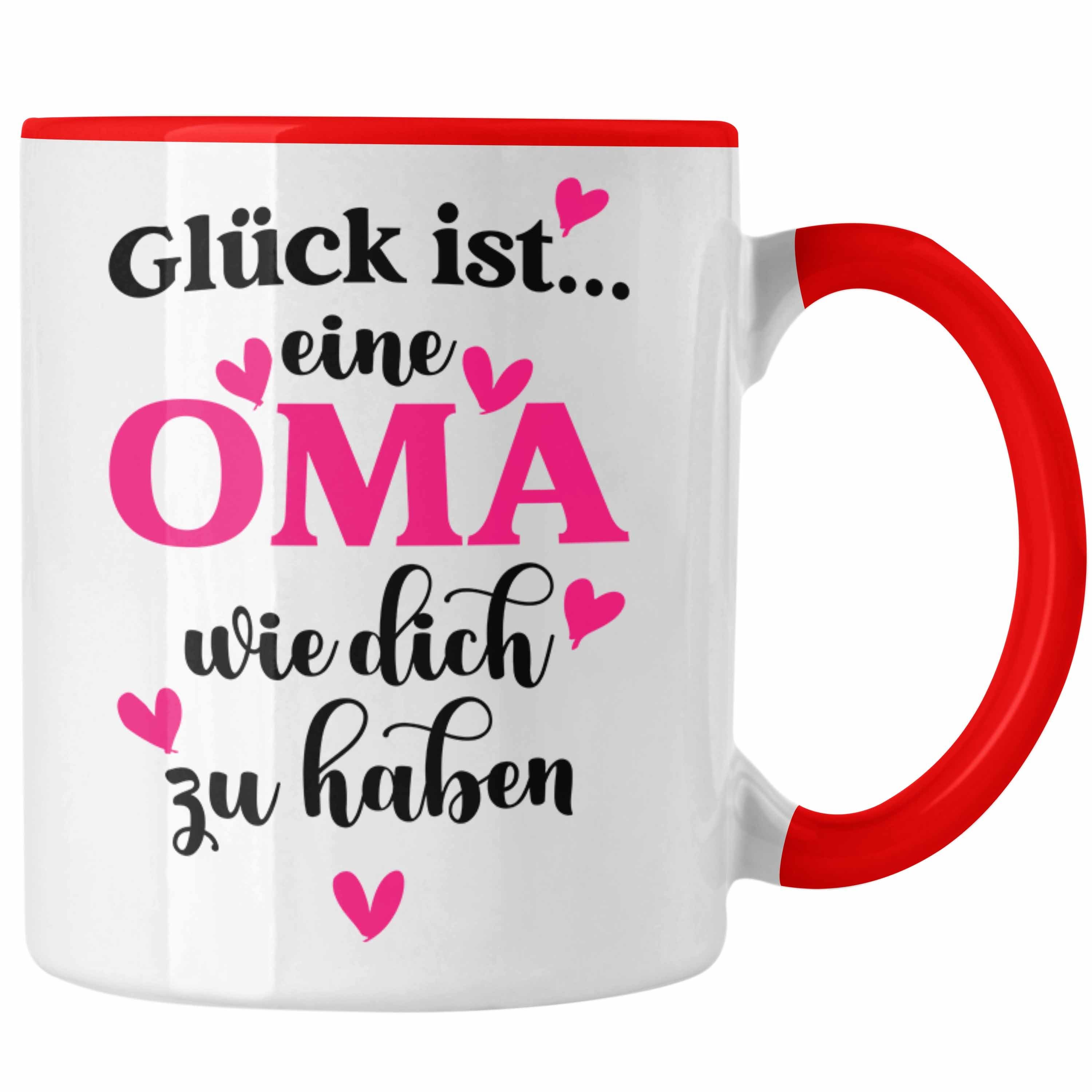 Trendation Tasse Trendation - Oma Tasse mit Spruch Geschenk von Enkel für Beste Oma Muttertag Geburtstagsgeschenk Rot