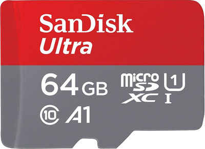 Sandisk »microSDXC Ultra 64GB (A1/UHS-I) + Adapter« Speicherkarte (64 GB, UHS Class 10, 120 MB/s Lesegeschwindigkeit)