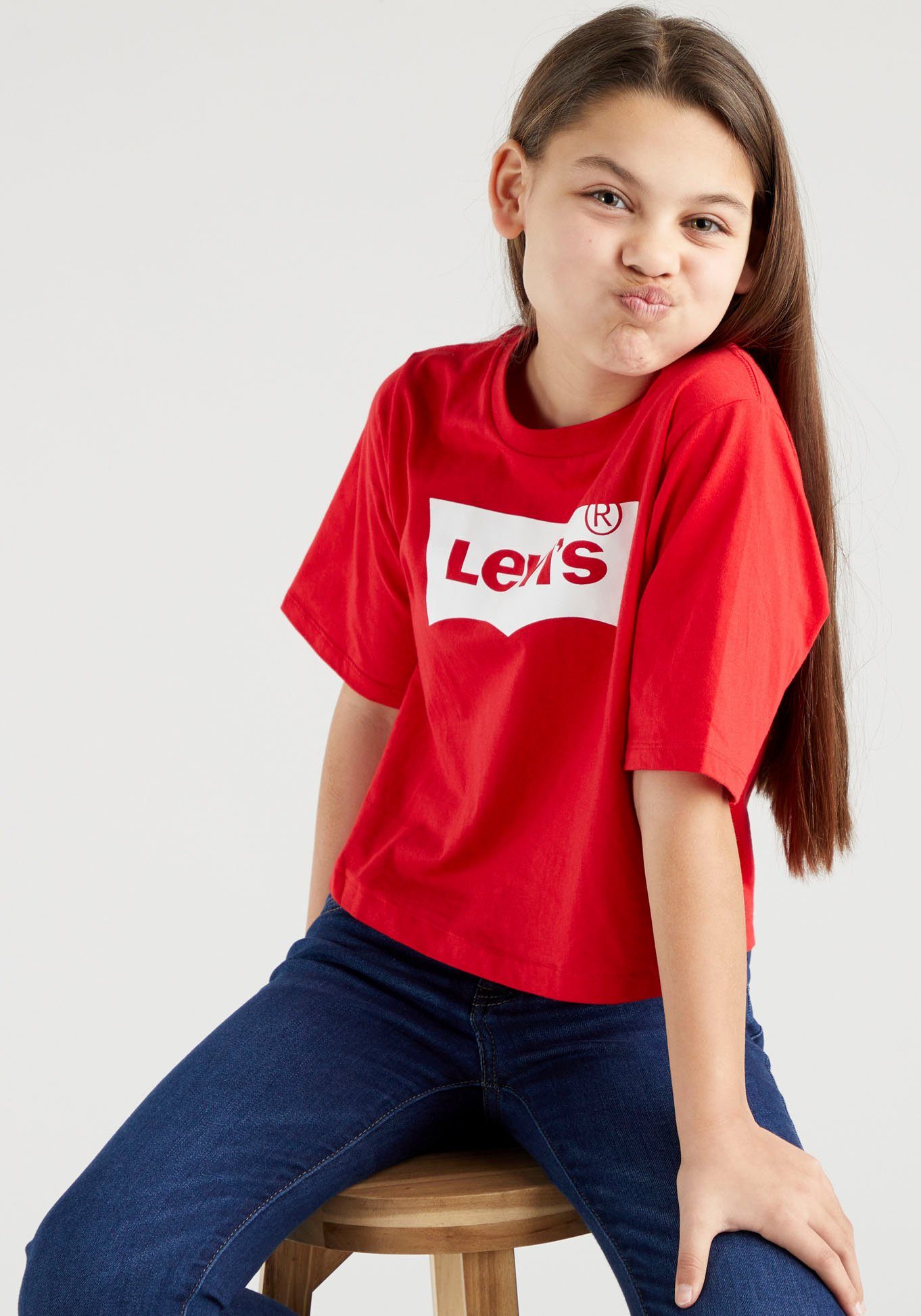 Levi's® Kids T-Shirt BATWING CROPPED for TEE GIRLS rot