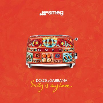DOLCE & GABBANA Sicily is my Love Toaster TSF01DGEU Smeg, 2 kurze Schlitze, 950 W