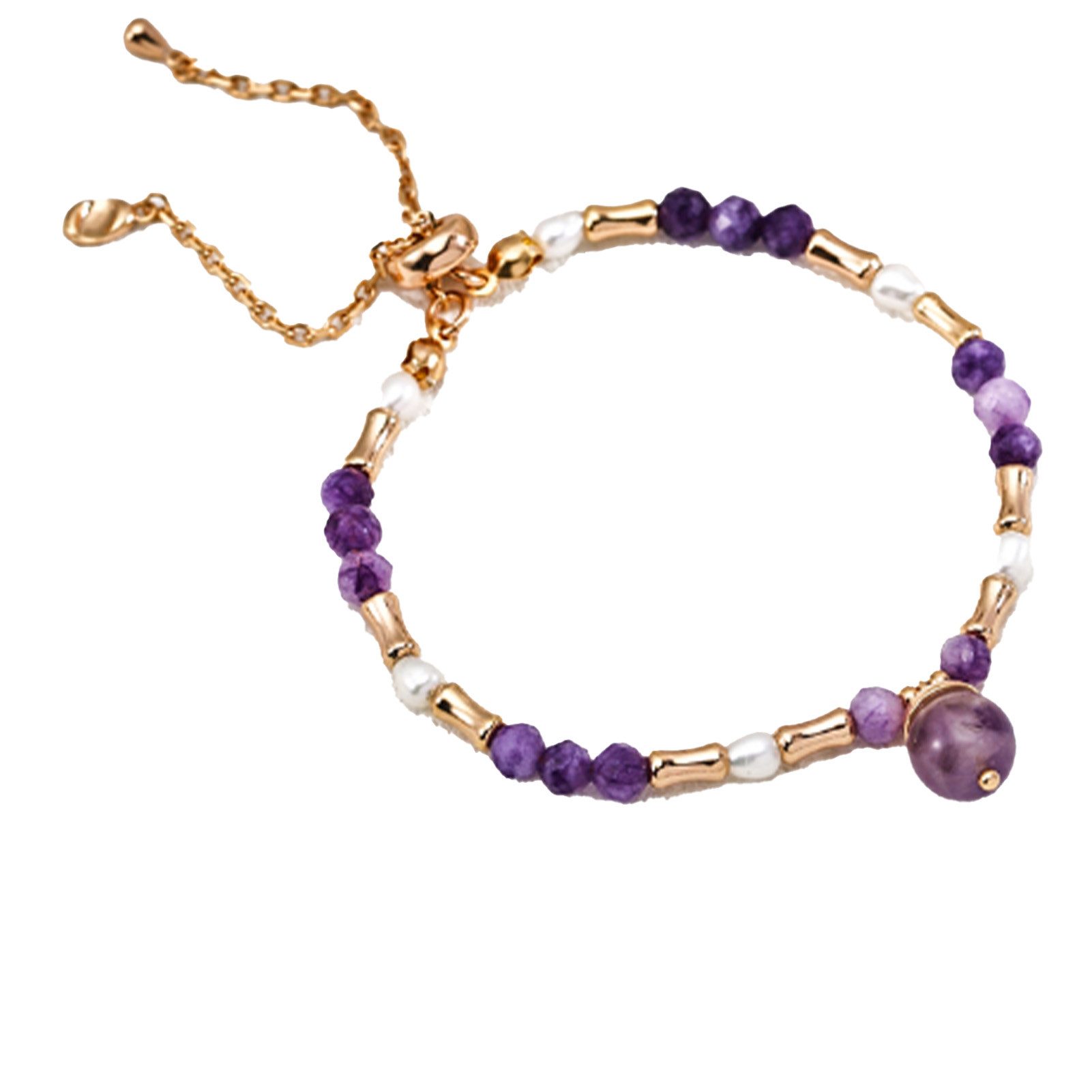 Jumpeak Silberarmband Natural Pearl Amethyst S925 günstig online kaufen
