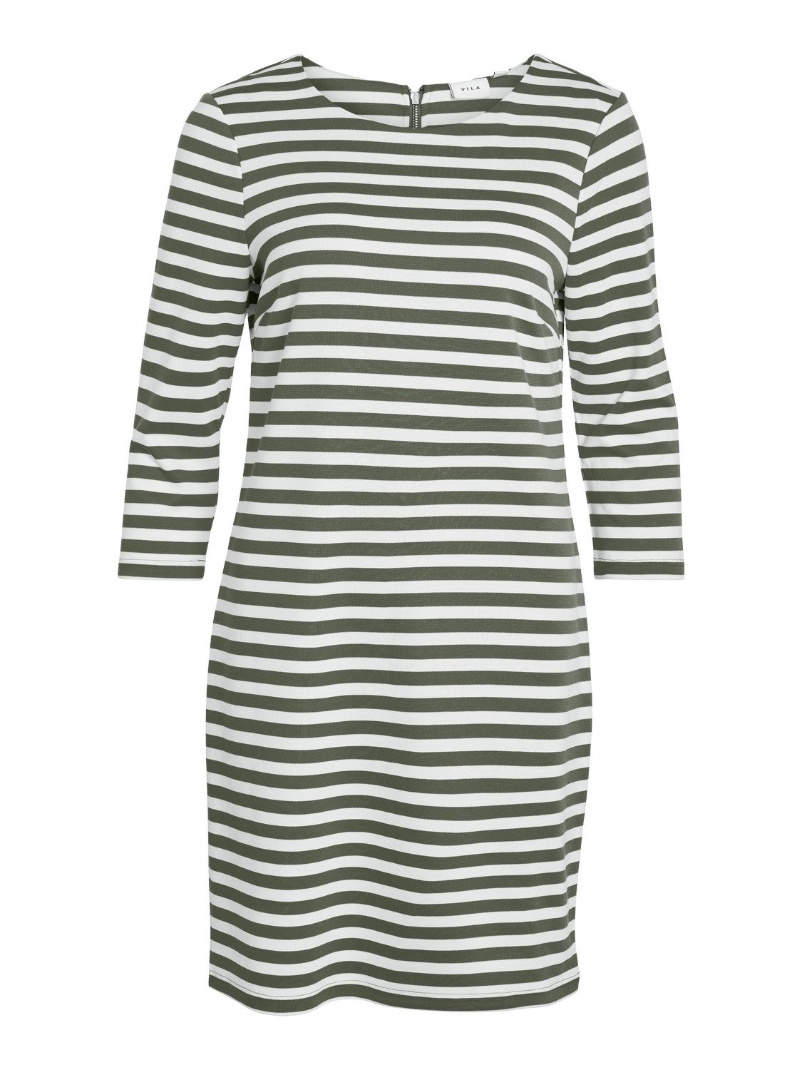 Dusty Olive Stripes:SNOW WHITE