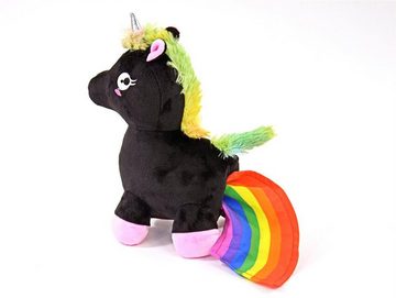 Kögler Kuscheltier Einhorn mit Sound Regenbogenschwanz schwarz 24 cm