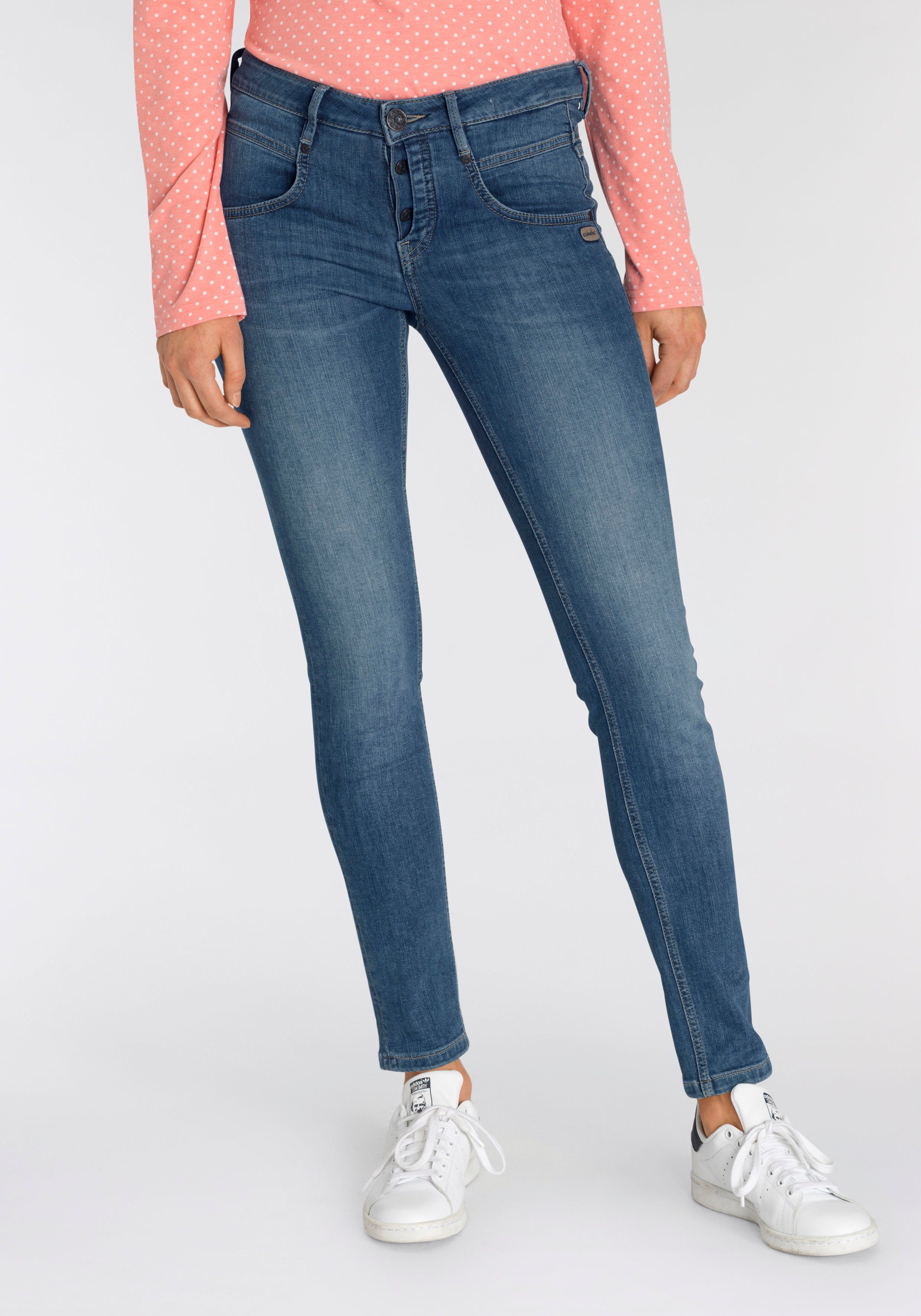 GANG Skinny-fit-Jeans 94Medina mit stylischer halb offener Knopfleiste
