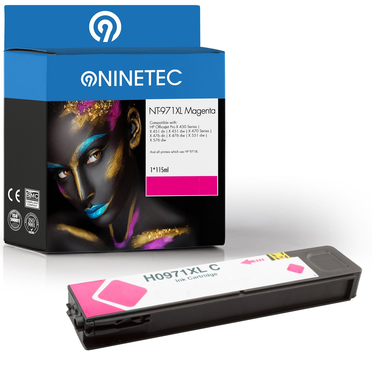 NINETEC ersetzt HP 971XL Tintenpatrone XL Magenta 971