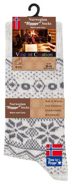 Vincent Creation® Norwegersocken (3-Paar) Hygge Socken mit Wolle