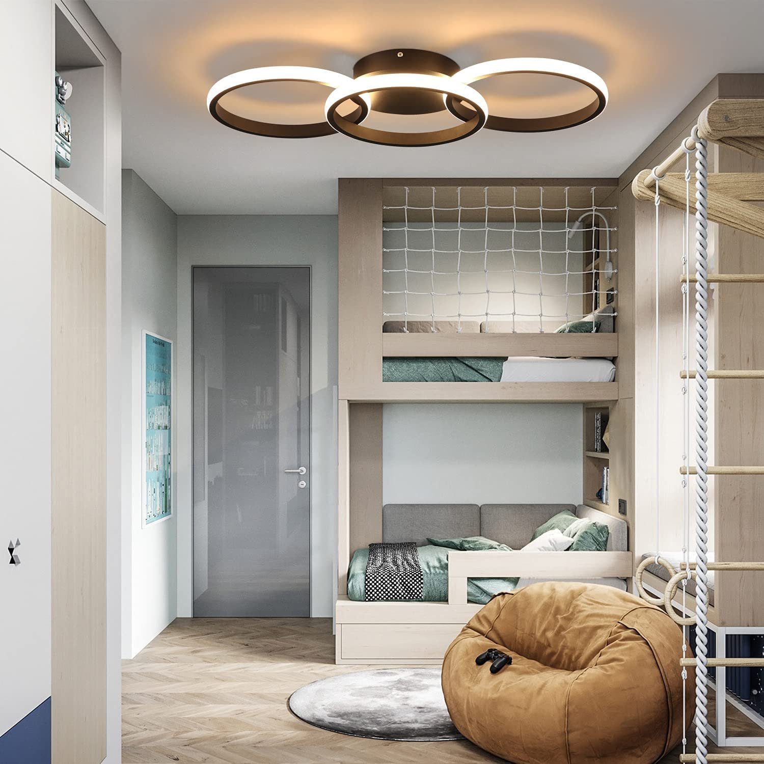 Nettlife LED Deckenleuchte Wohnzimmer 3 Ringe günstig online kaufen