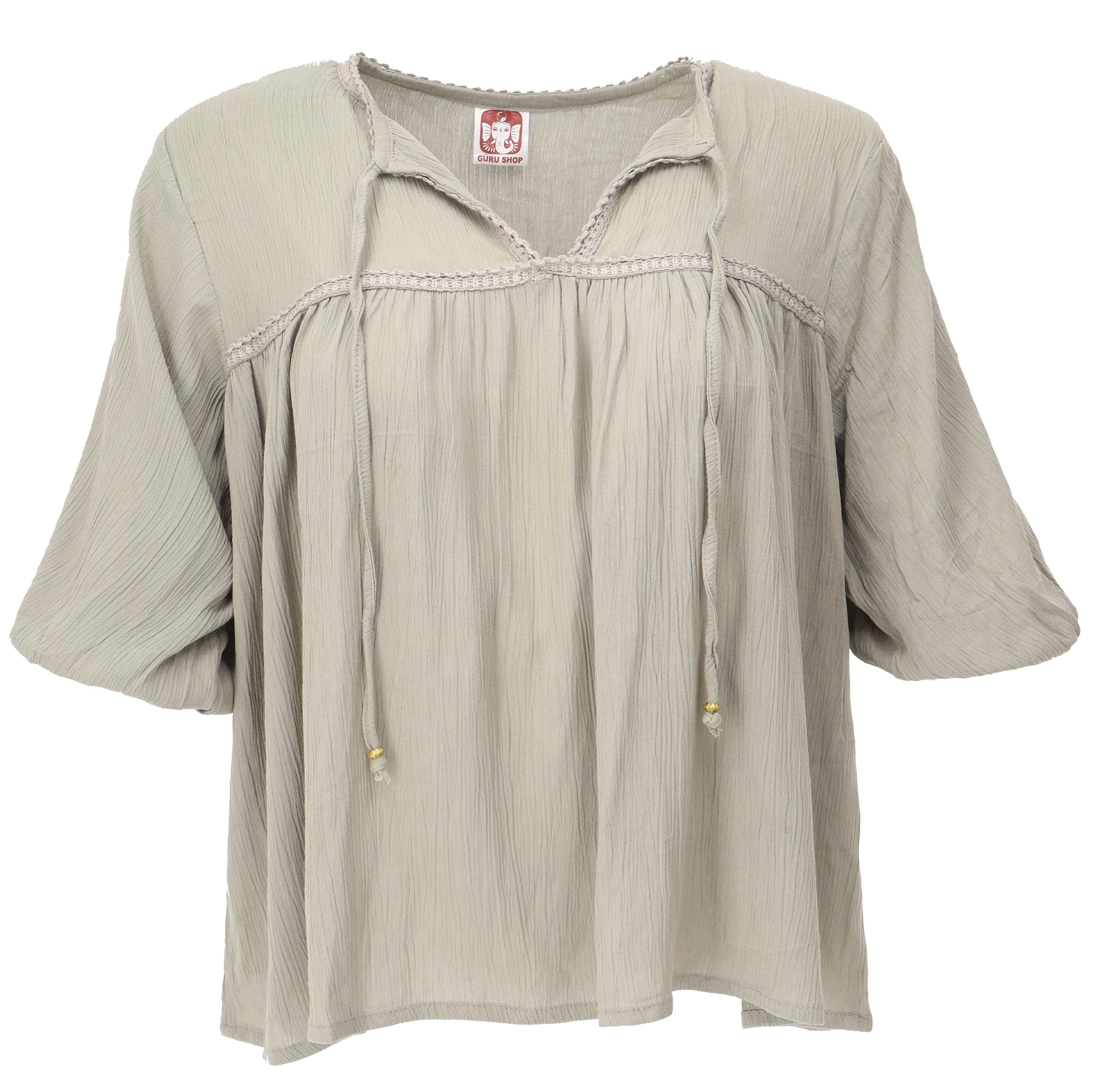 Guru-Shop Longbluse Luftige Boho Bluse, Maxibluse günstig online kaufen