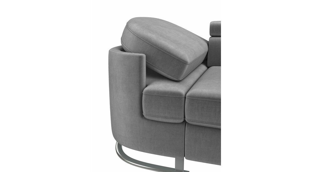 Stylefy Ecksofa Kopfteil- bestellbar, Eckcouch, Raum Bettfunktion rechts inklusive links und im L-Form, mit mane und oder Bettkasten, frei Ice, stellbar, Metall, Armlehnenverstellung