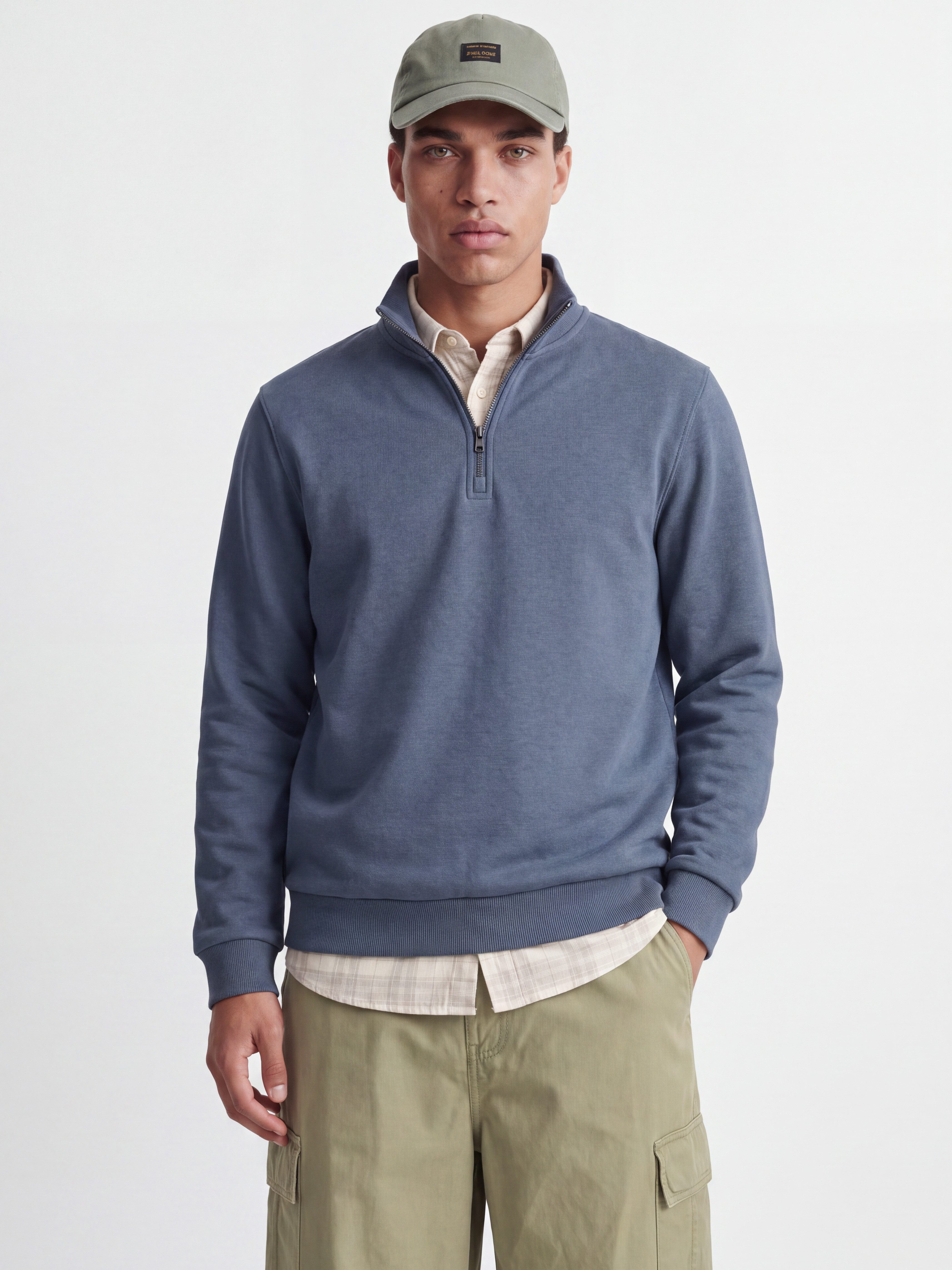 Jack & Jones Sweatshirt JJEBRADLEY SWEAT HALF ZIP NOOS Materialmix, relaxed fit
