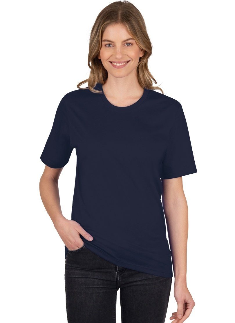 Trigema T-Shirt TRIGEMA T-Shirt DELUXE Baumwolle navy | Sport-T-Shirts