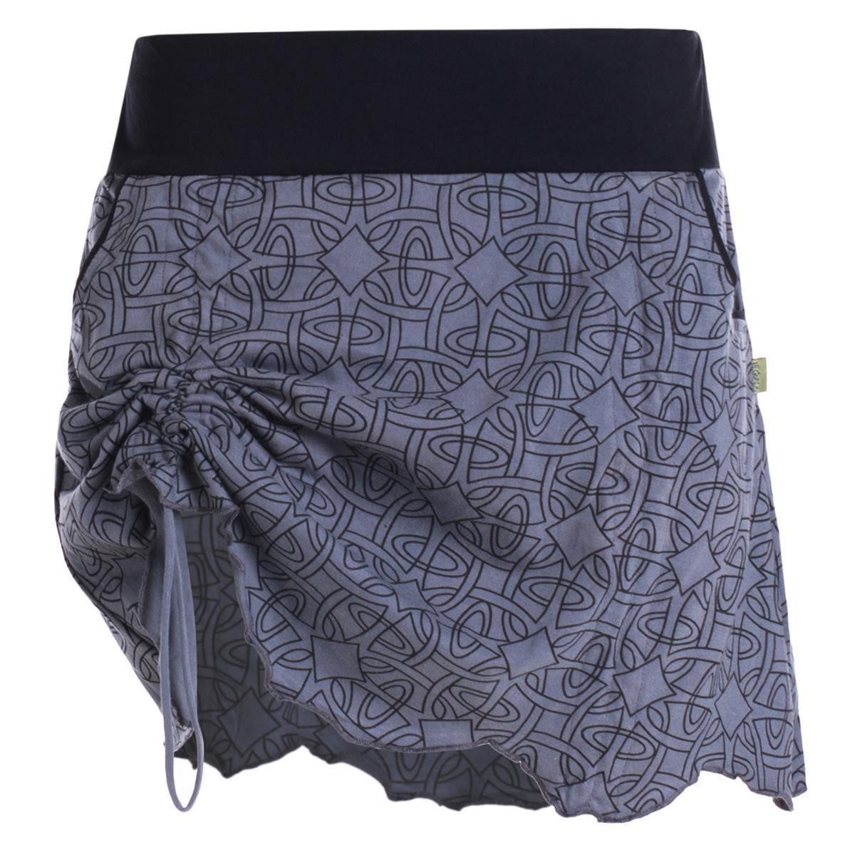 Vishes Minirock Damen Mini-Rock Baumwolle geometrisch elastischer Bund mit Taschen Alternative Bekleidung, Ethno, Hippie, Retro Style