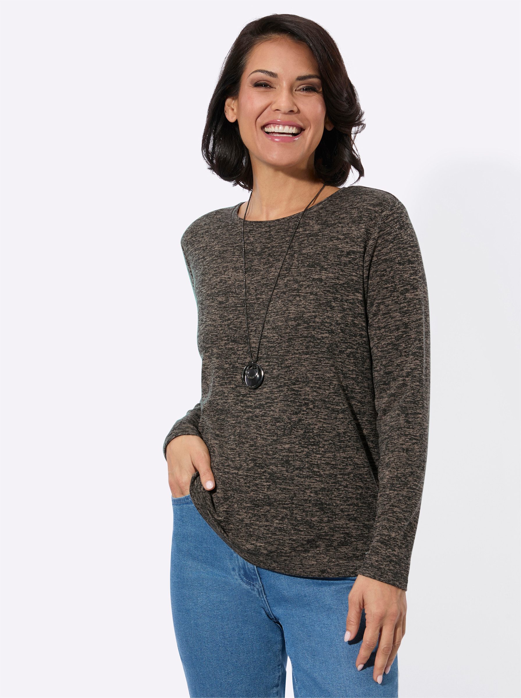 T-Shirt Rundhals-Shirt Langarm