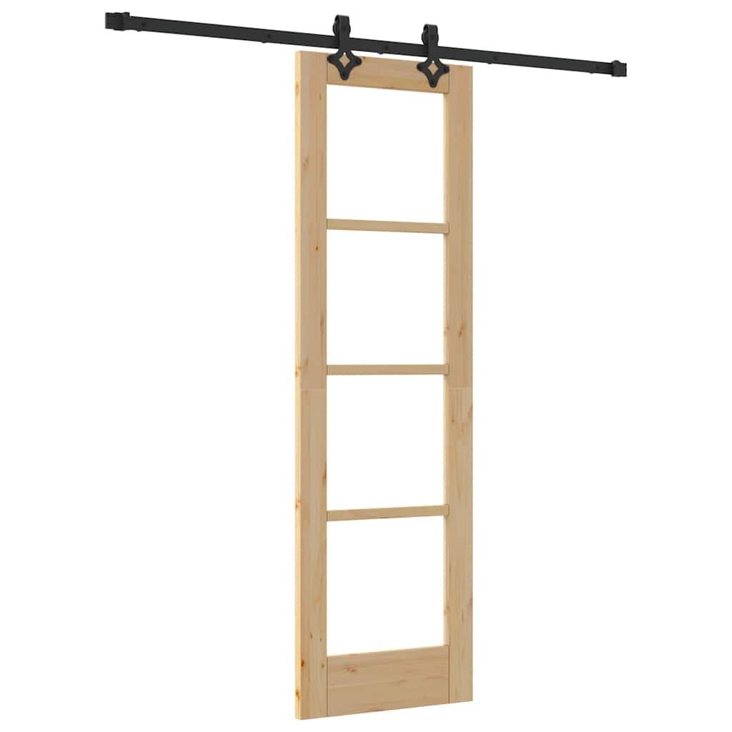 vidaXL Haustür Schiebetür ORKDAL Natürlich und Schwarz 61 x 198,5 cm (1-St)