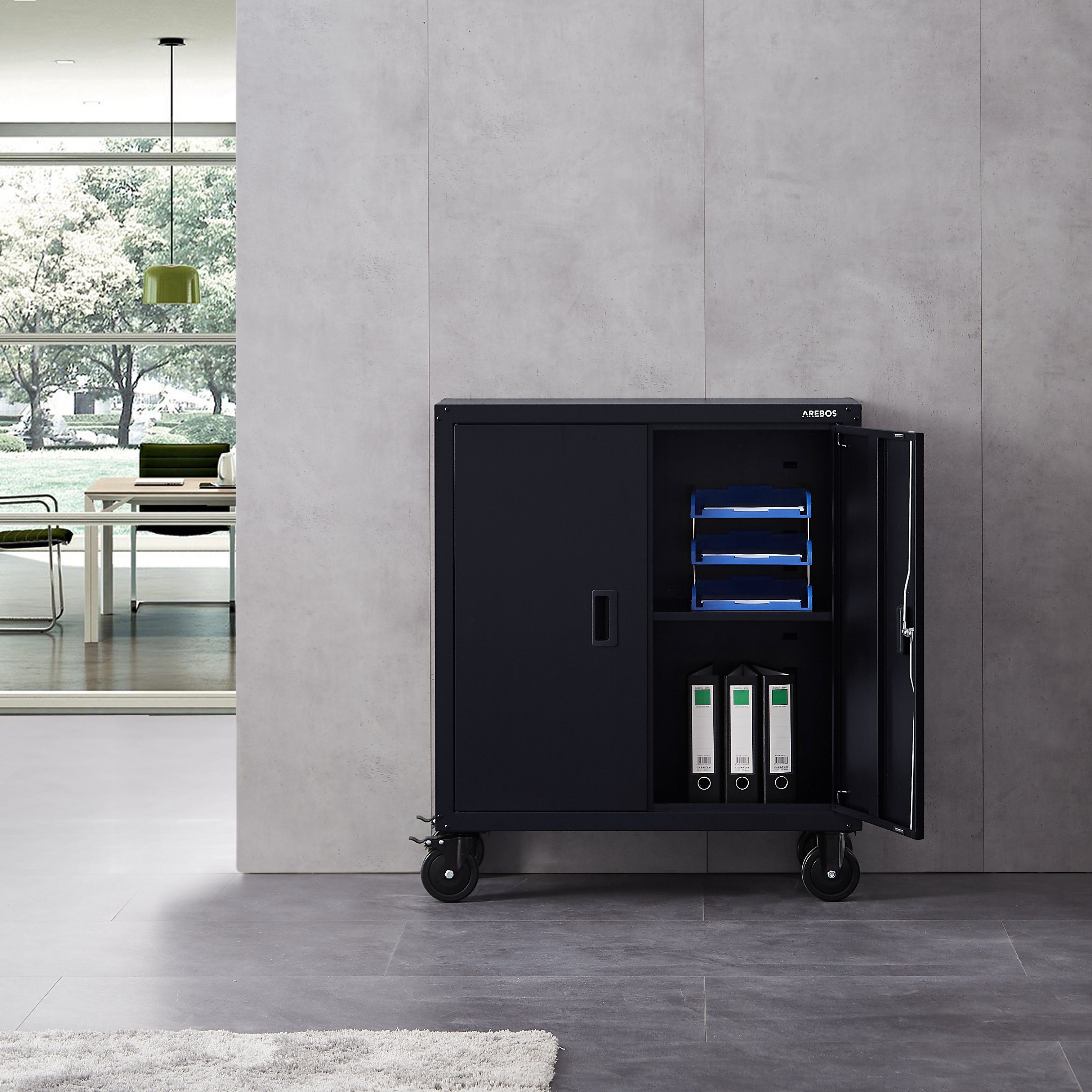 Arebos Aktenschrank Aktenschrank Büroschrank Materialschrank Stahlschrank 9 günstig online kaufen