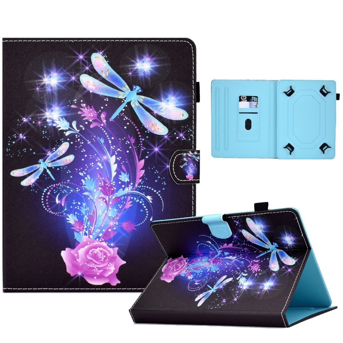 Wigento Tablet-Hülle Für Samsung Galaxy Tab S6 Lite und 2022 Aufstellbare Universell Motiv 8 Tablet Tasche Kunst Leder Hülle Etuis