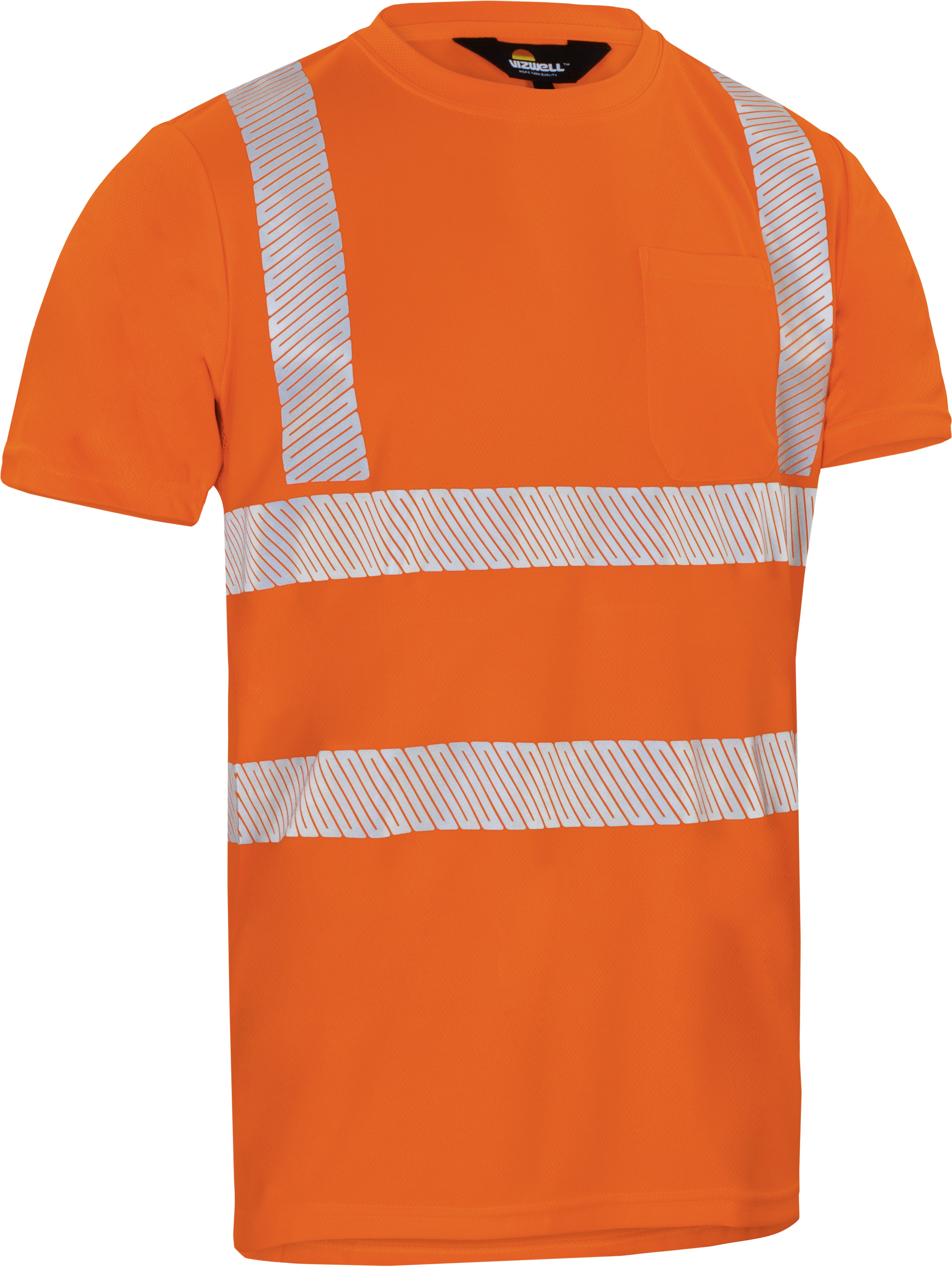 vizwell Warnschutz-Shirt Warnschutz T-Shirt Coolpass Arbeitsshirt mit UV Schutz perfekte Atmungsaktivität, strapazierfähig und schnell trocknend