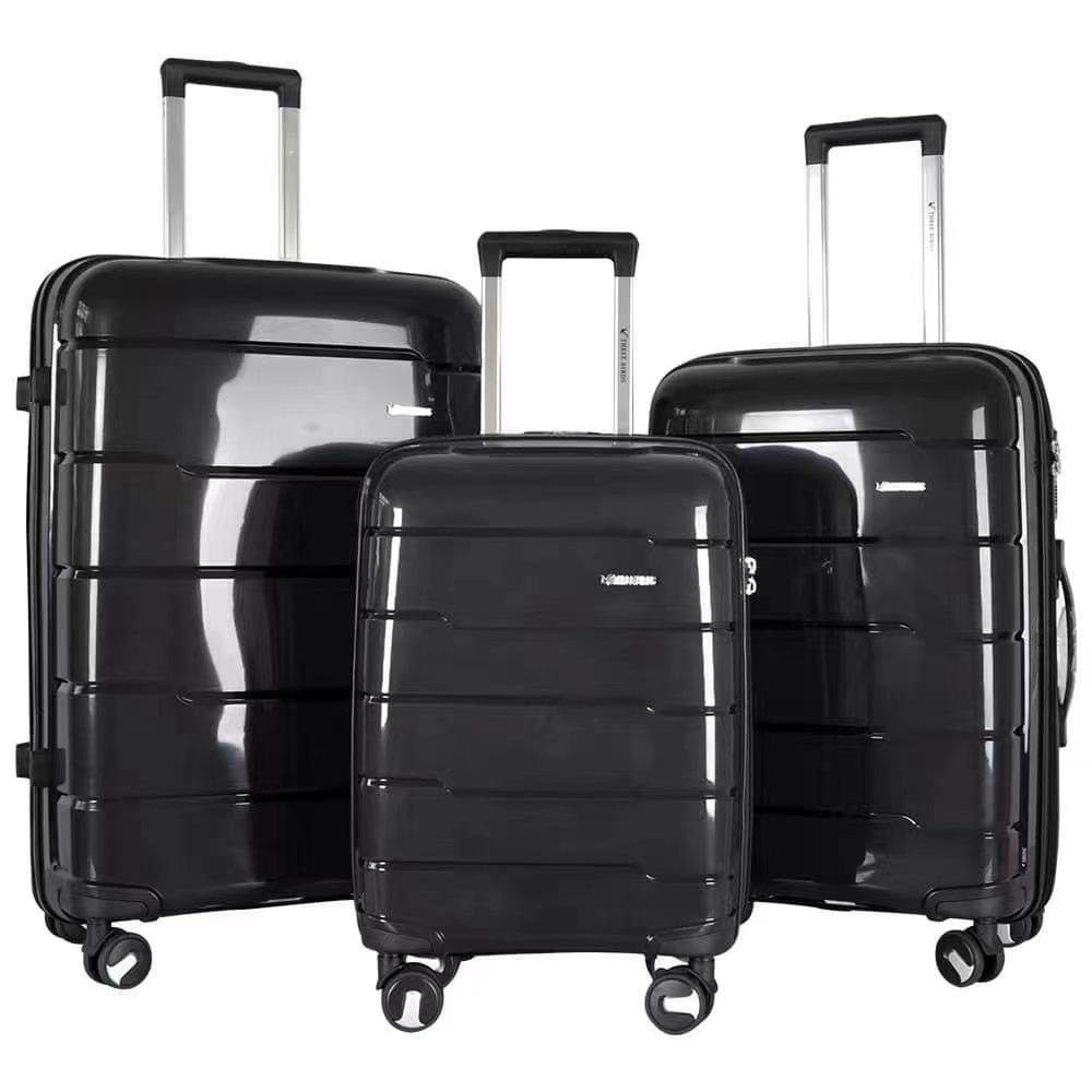 Reisekoffer (3 Trolley Kofferset, Koffer 3 tlg Hartschale Schwarz tlg) Set Kofferset cofi1453