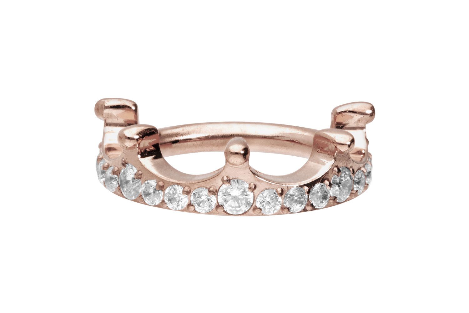 Nasenpiercing Titan Segmentring Clicker KRISTALLKRONE Ohrpiercing Septum Nase