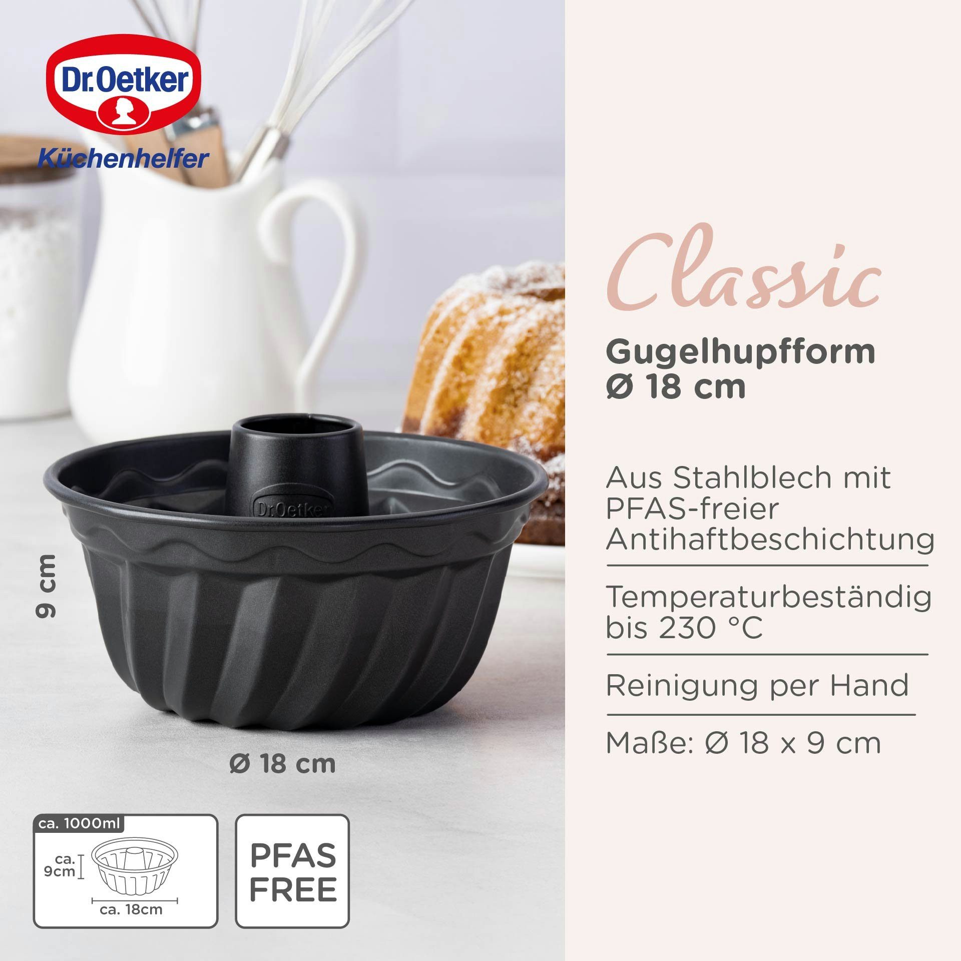 Dr. Oetker Küchenhelfer Gugelhupfform Kuchenform, Backform, Rührkuchenform