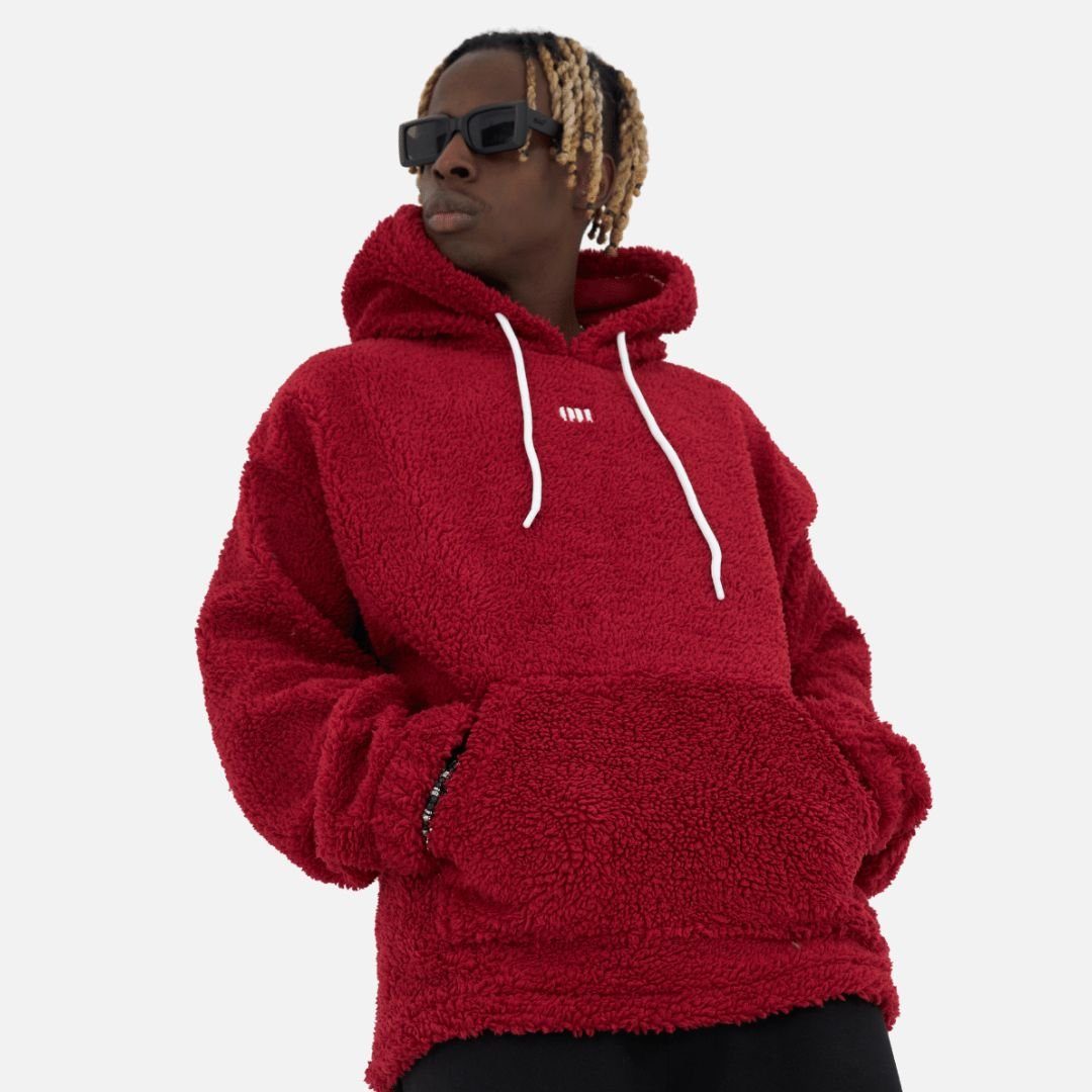 COFI Casuals Hoodie Teddy Basic Hoodie Teddyfell Sweater Pullover Oversize günstig online kaufen