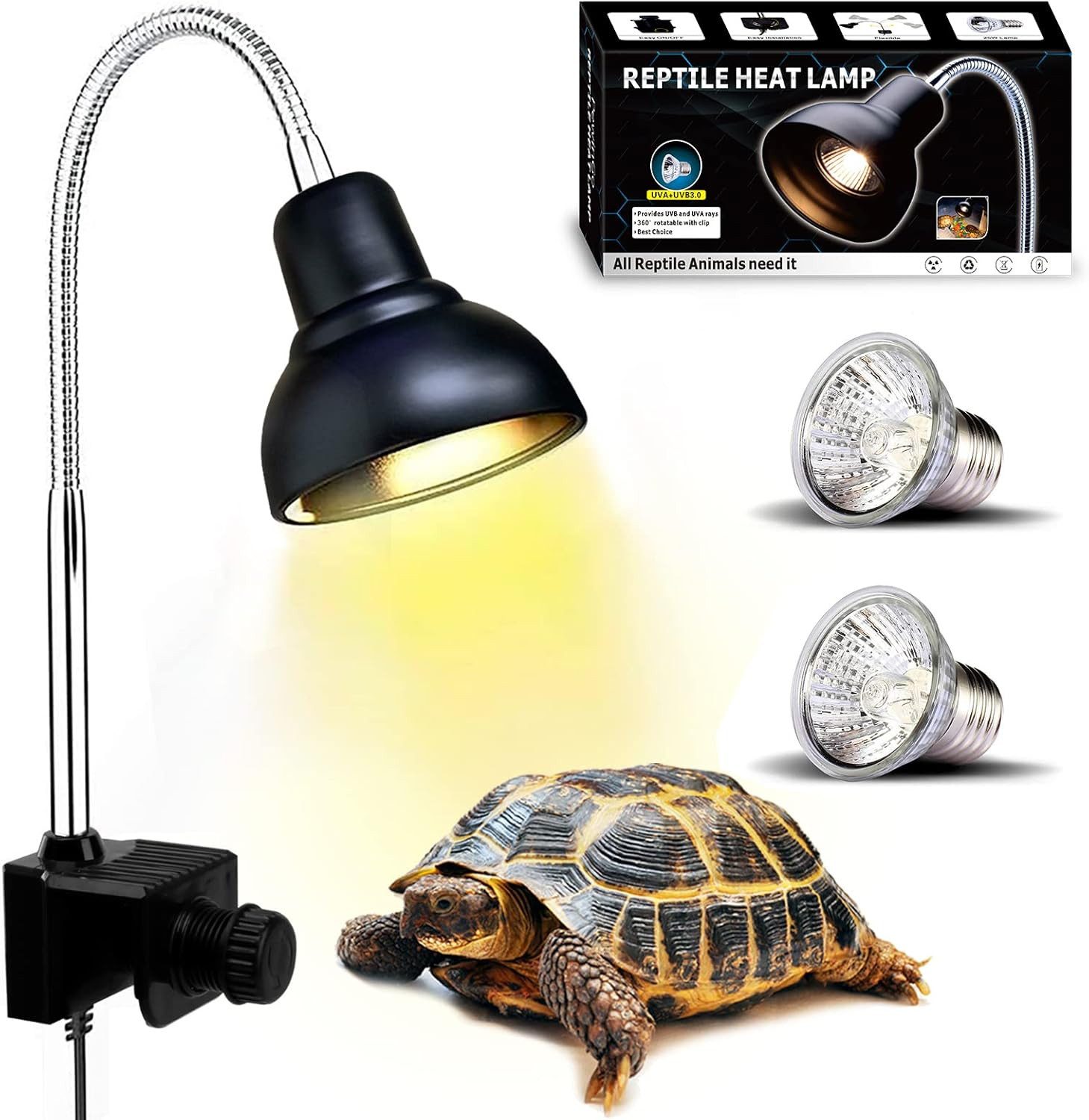 Infrarotlampe Schildkröte Wärmelampe, Wärmespotlampe für Aquarium Reptil