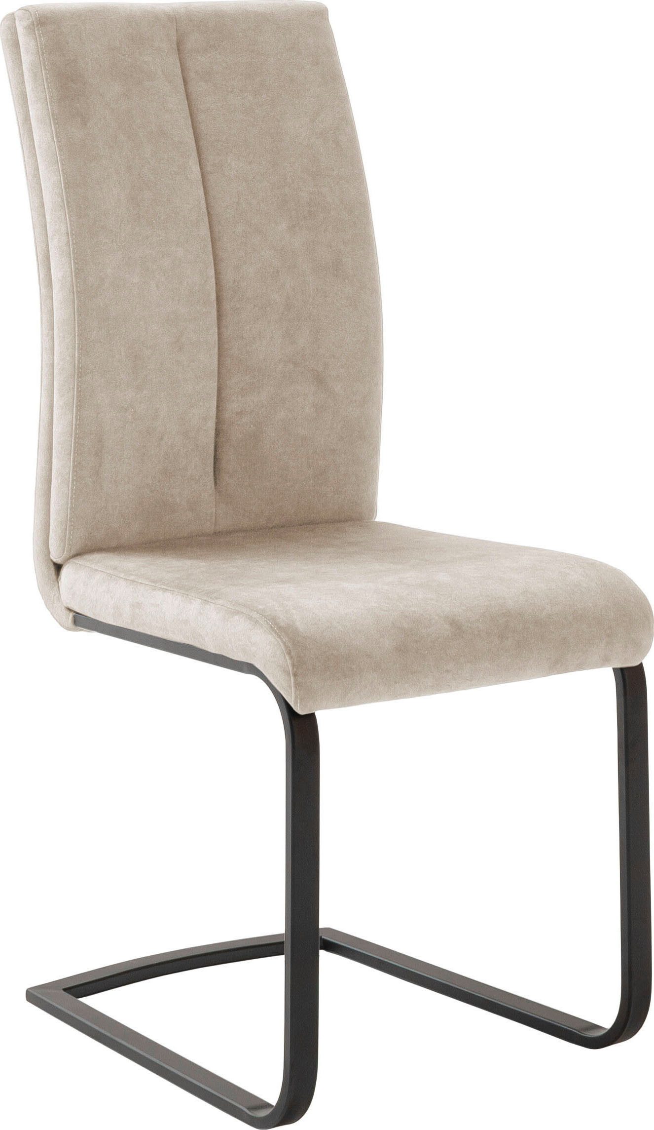 MCA furniture Freischwinger Hudson Schwingstuhl 4er Set (Set, 4 St), Flachrohr,Vintage-Veloursoptik,mit Griff,belastbar 140 kg