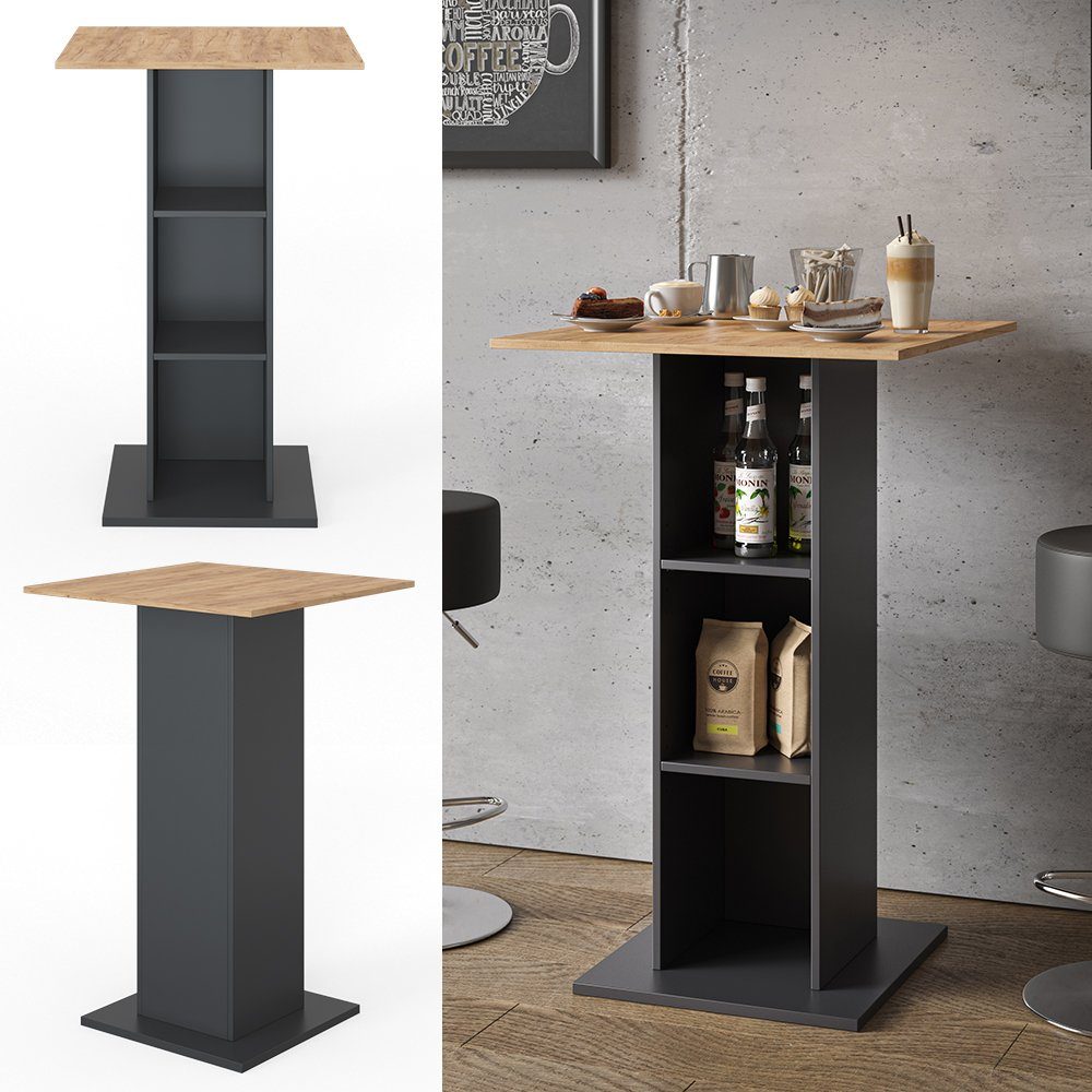 Vicco Bartisch Rodeo, Anthrazit/Goldkraft Eiche, 70 günstig online kaufen
