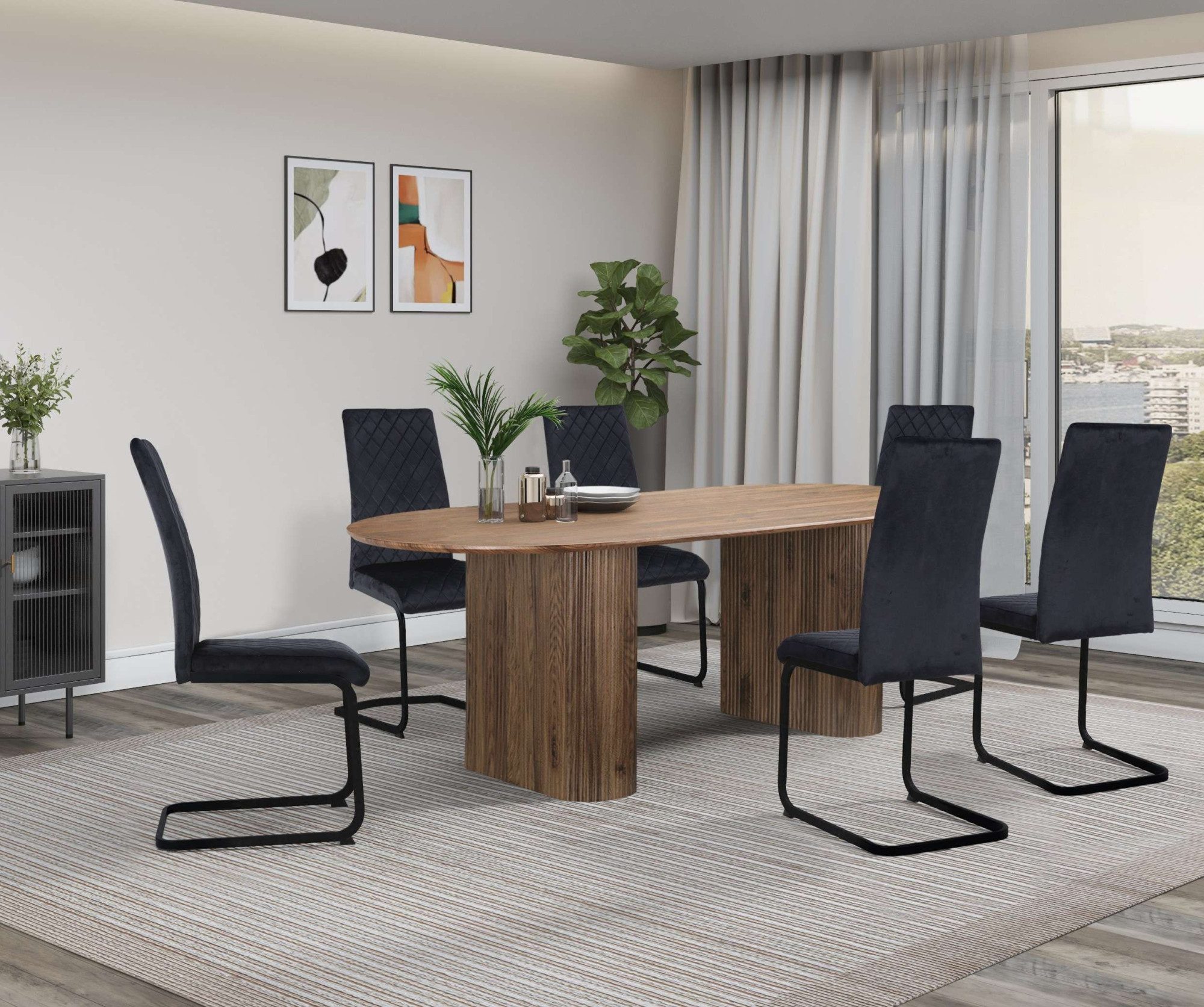 OTTO home Esszimmerstuhl Valbourg (2 St), Freischwinger, gepolsterte Rückenlehne und Sitzfläche, Sitzhöhe 48 cm