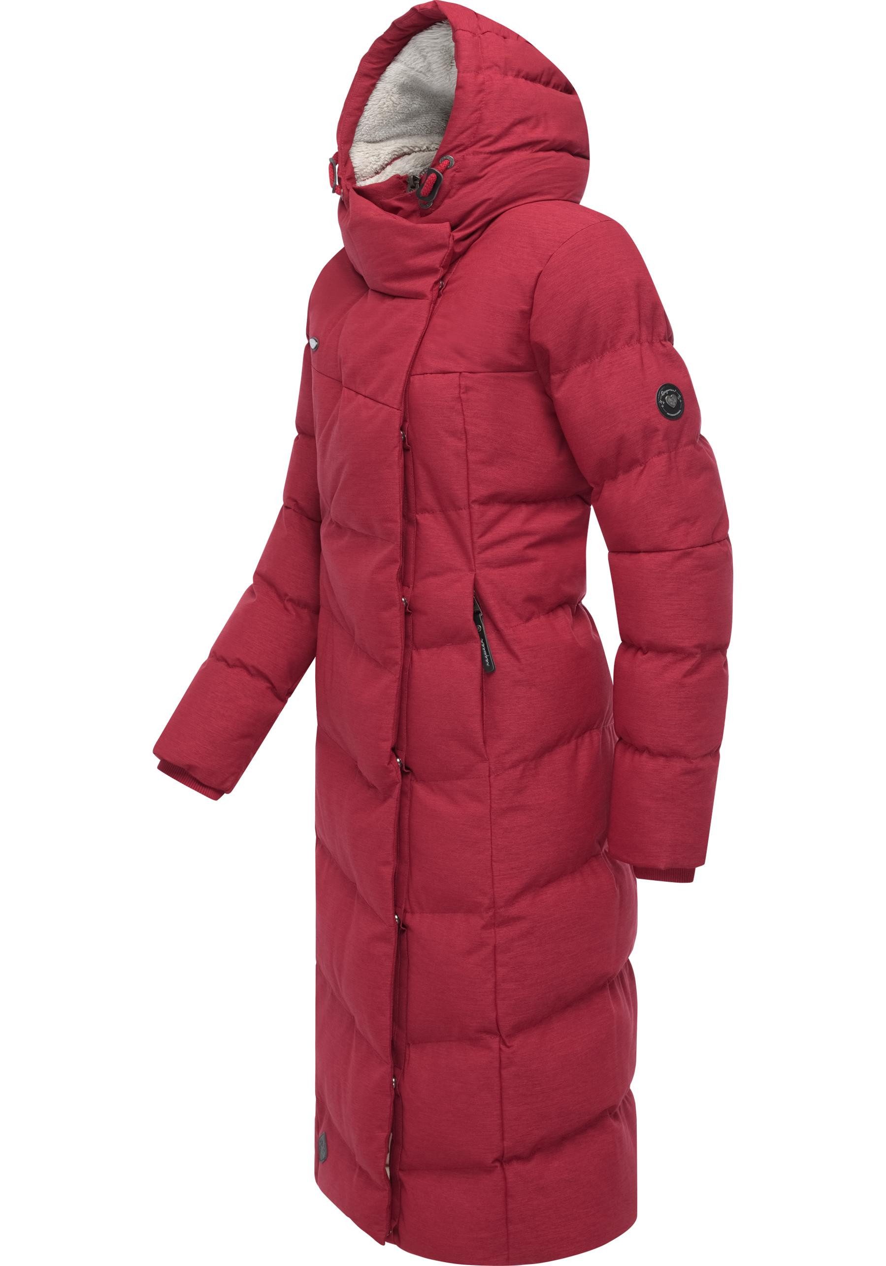 Ragwear Wintermantel Pavla Long extralanger Winterparka mit Teddyfutter und Kapuze