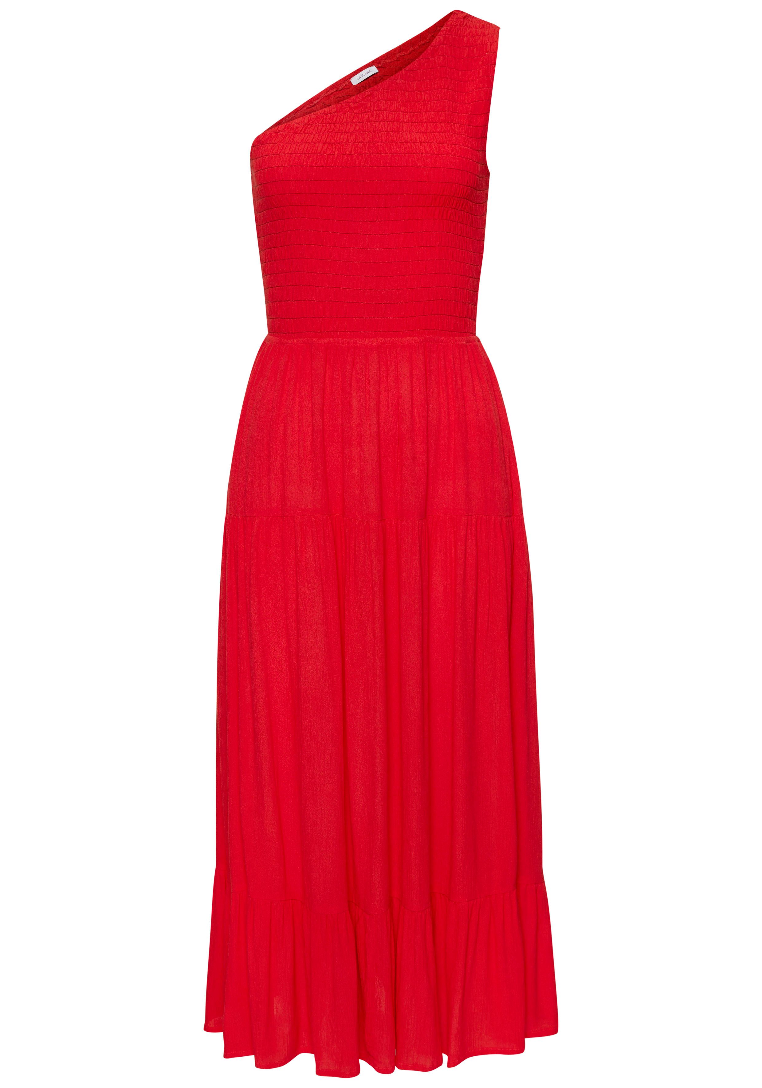 Buffalo One-Shoulder-Kleid mit Volants, strukturiertes Strandkleid, günstig online kaufen