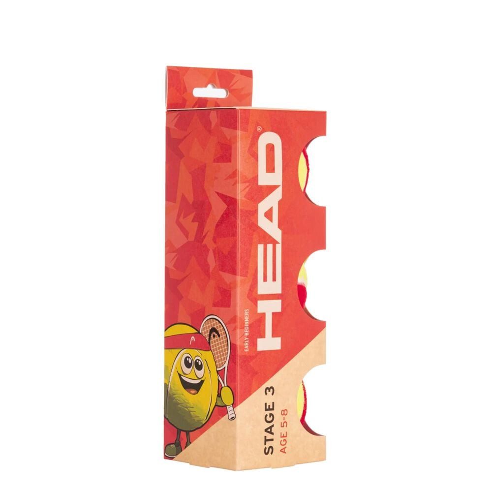 Tennisball 3B Head Stage 3 - Red - 4 Dz - Play And Stay Ball
