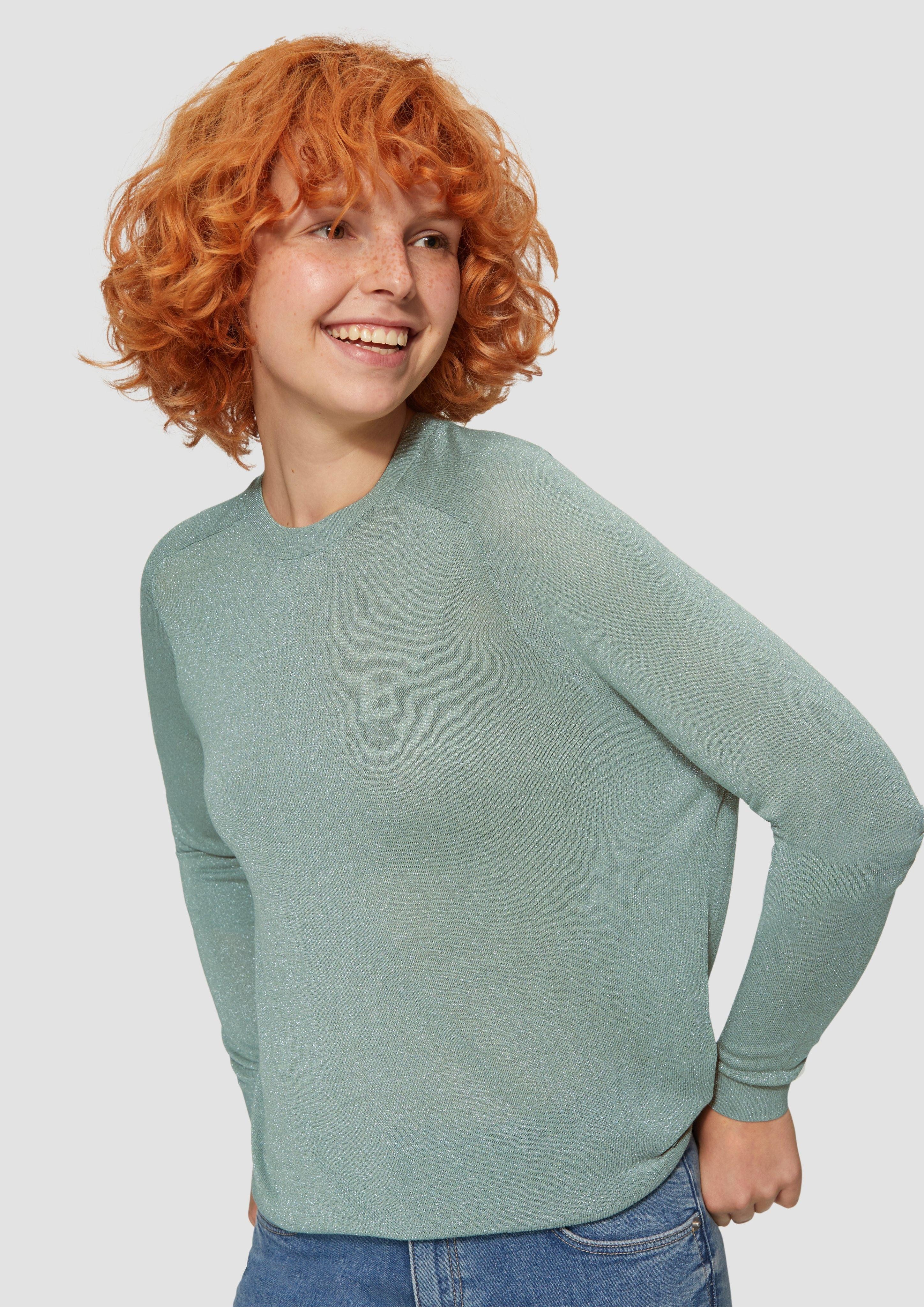 QS Strickpullover Feinstrickpullover in Glitzeroptik Glitzergarn günstig online kaufen