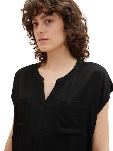 black T-Shirt deep TOM TAILOR