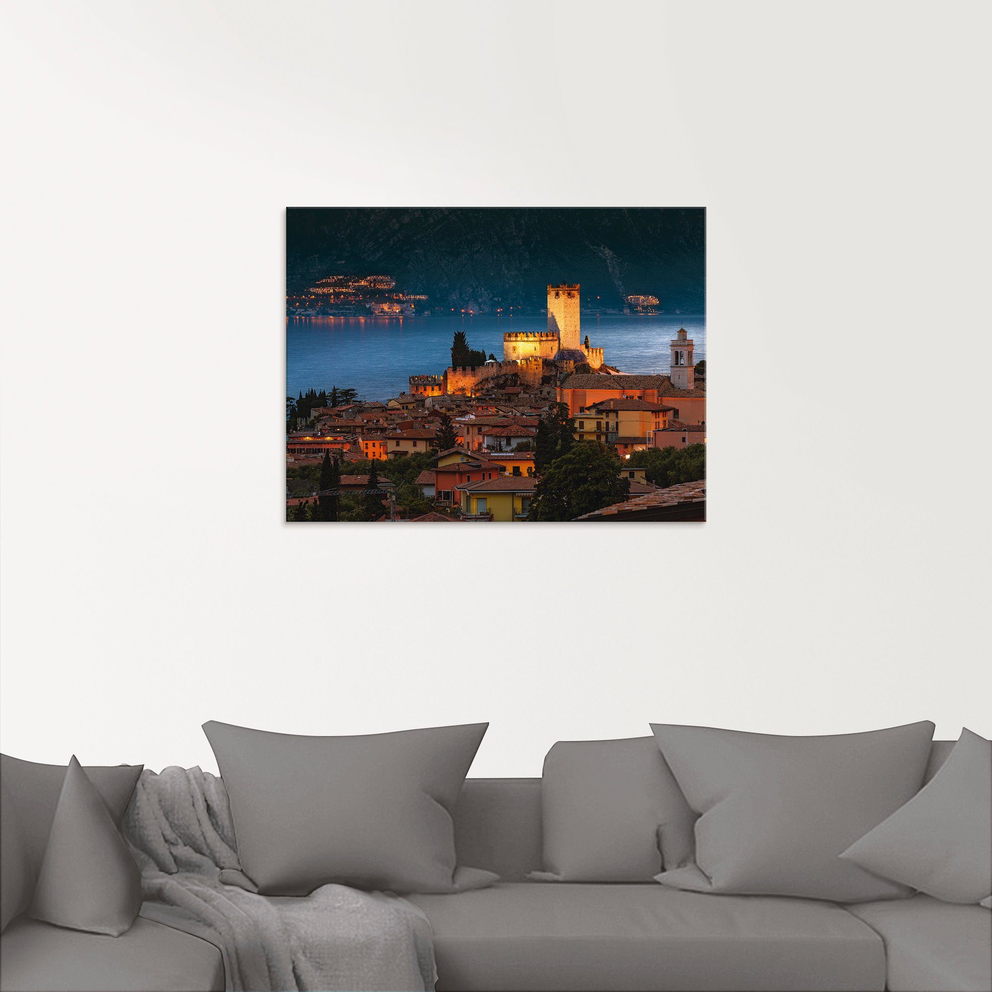 Artland Glasbild »Über den Dächern von Malcesine«, Europa (1 Stück)-HomeTrends