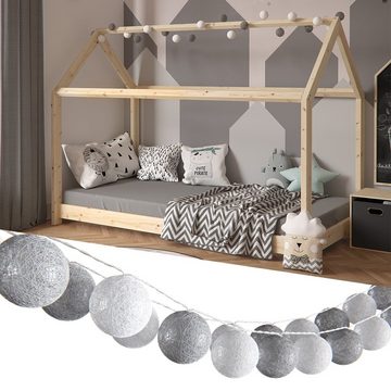 Y&D Premium Line LED-Lichterkette Lichterkette Cotton Balls Girlande 310 cm Neutral