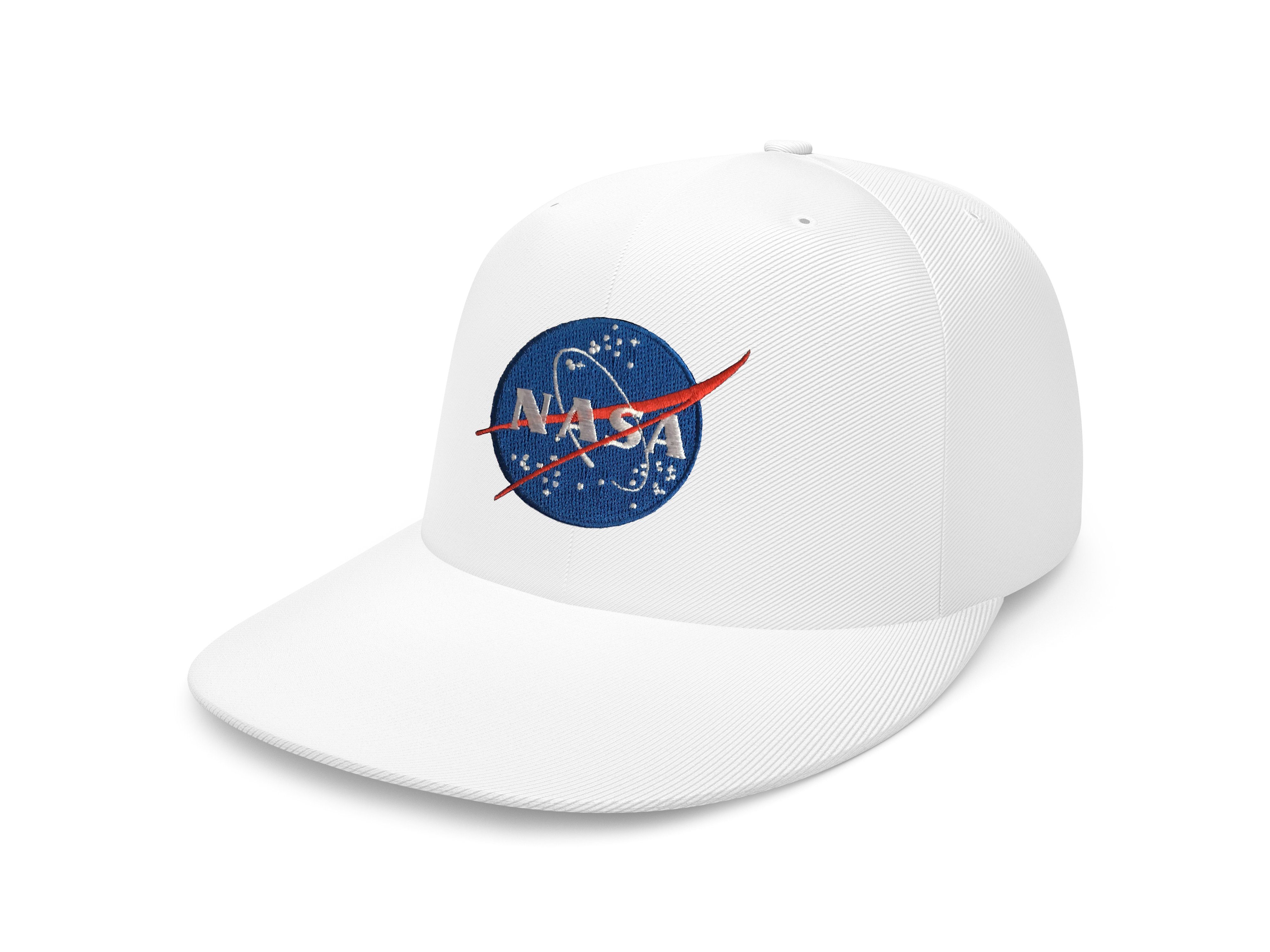 Blondie & Brownie Snapback Cap Unisex Erwachsene Nasa Stick Patch Apollo Astronuat Mars Mond X Space One Size Weiss | Snapback Caps