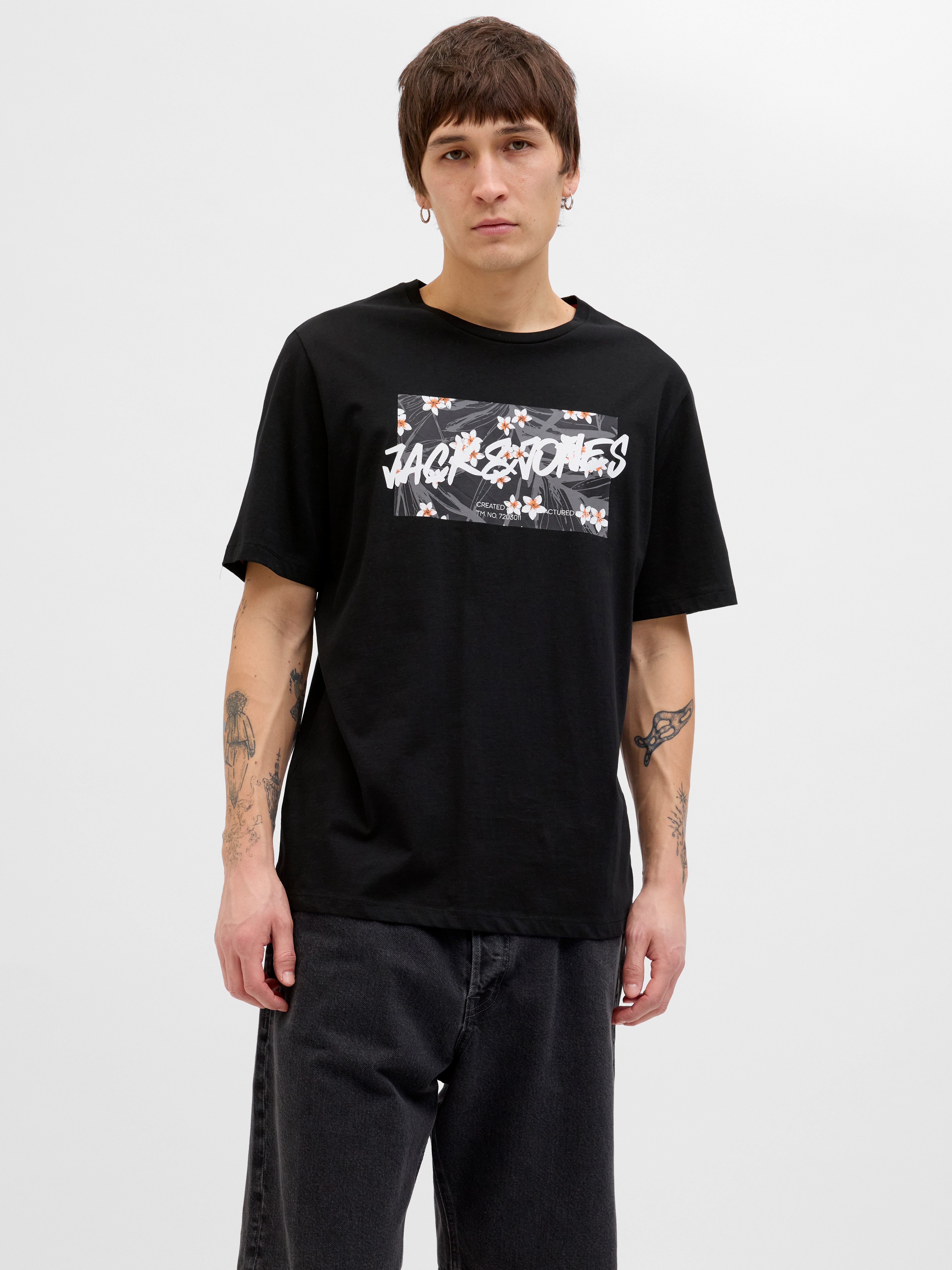 Jack & Jones Print-Shirt JJHAWAII SHAPE TEE SS CREW NECK günstig online kaufen