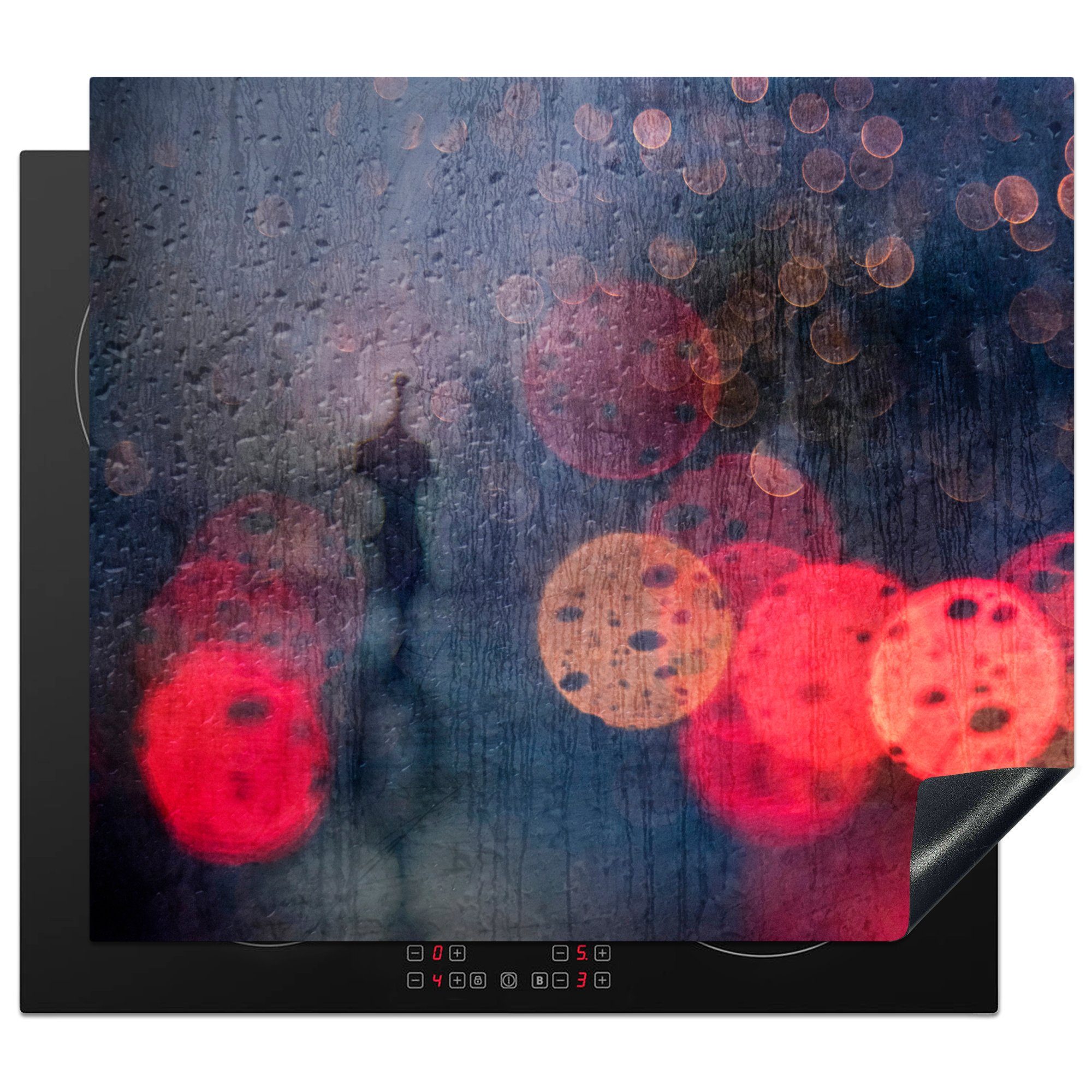 MuchoWow Herdblende-/Abdeckplatte Abstrakt - Tropfen - Farben - Regen, Vinyl, (1 tlg), 60x52 cm, Mobile Arbeitsfläche nutzbar, Ceranfeldabdeckung