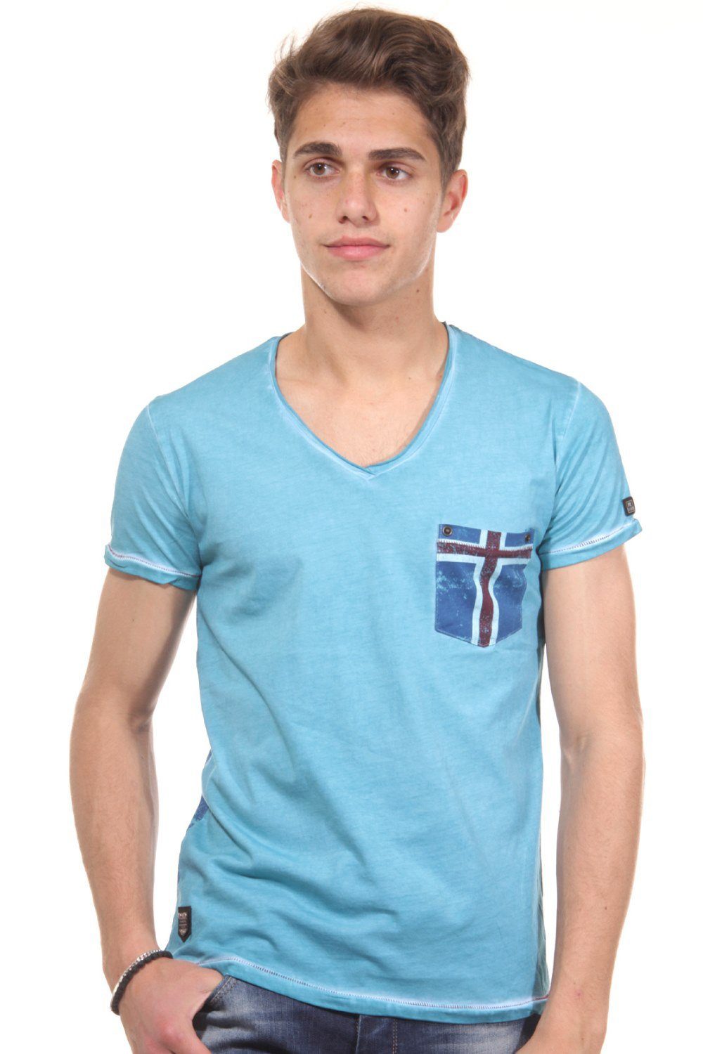 türkis R-NEAL V-Shirt
