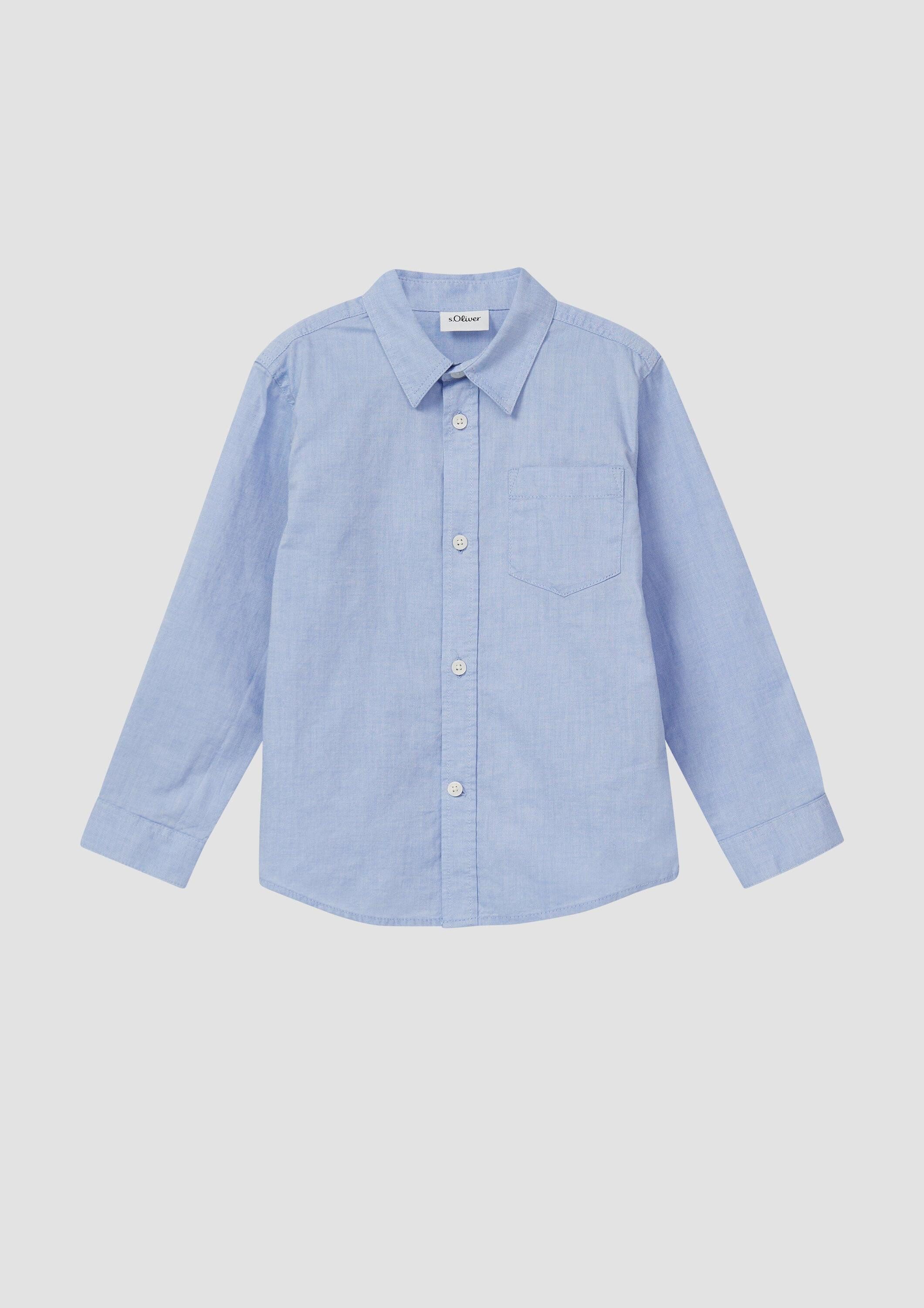 s.Oliver Langarmhemd Hemd Baumwollhemd aus Chambray mit Brusttasche