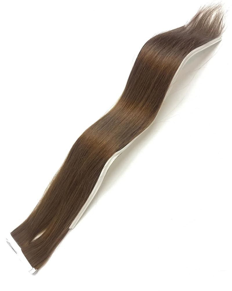 Echthaar-Extension Tape in Hair Echthaartapes, almond auburn dunkelblond, Remy Haar für