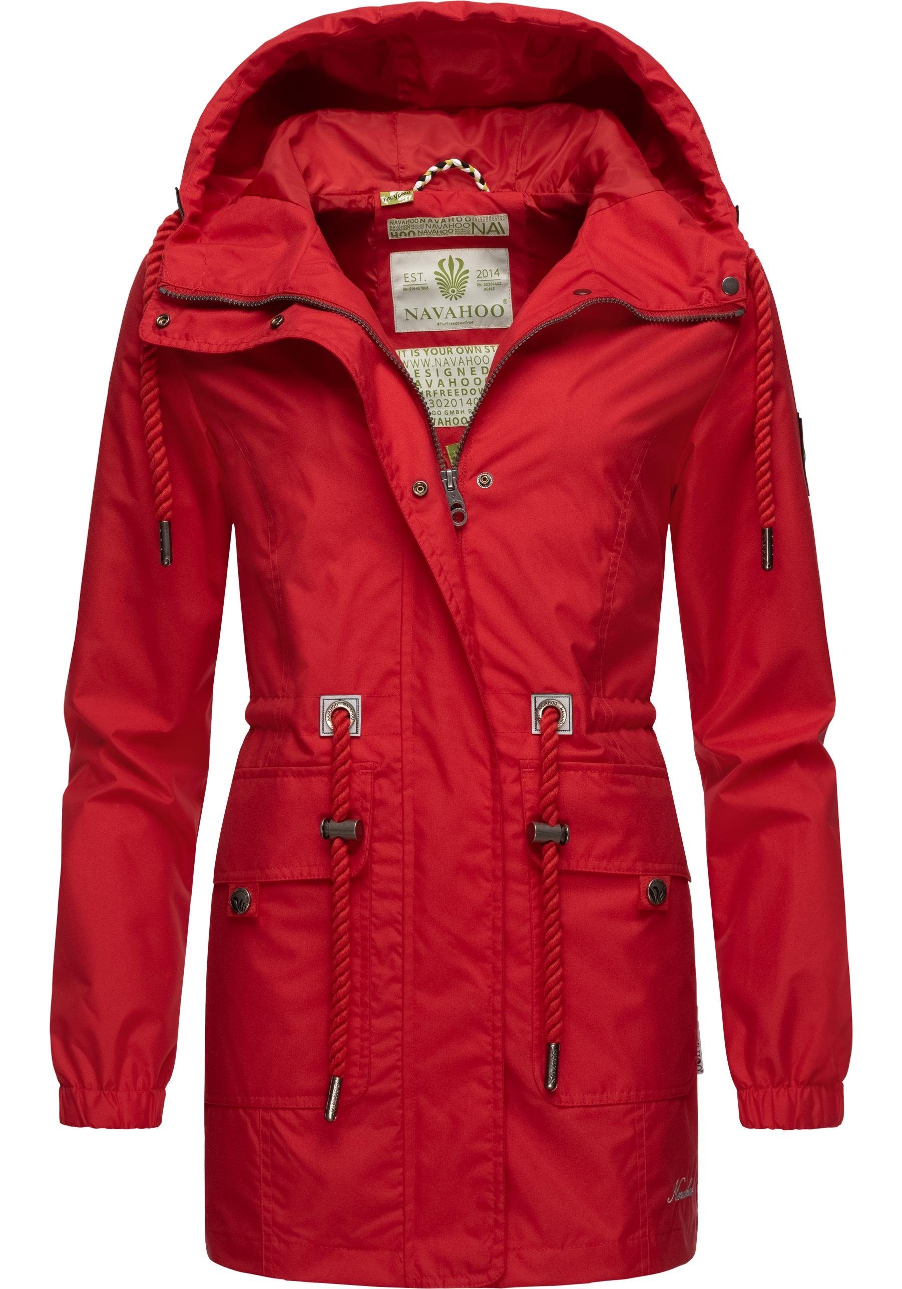 schön Navahoo Outdoorjacke Neophee Damen Übergangs Materialien Parka recycelten rot aus